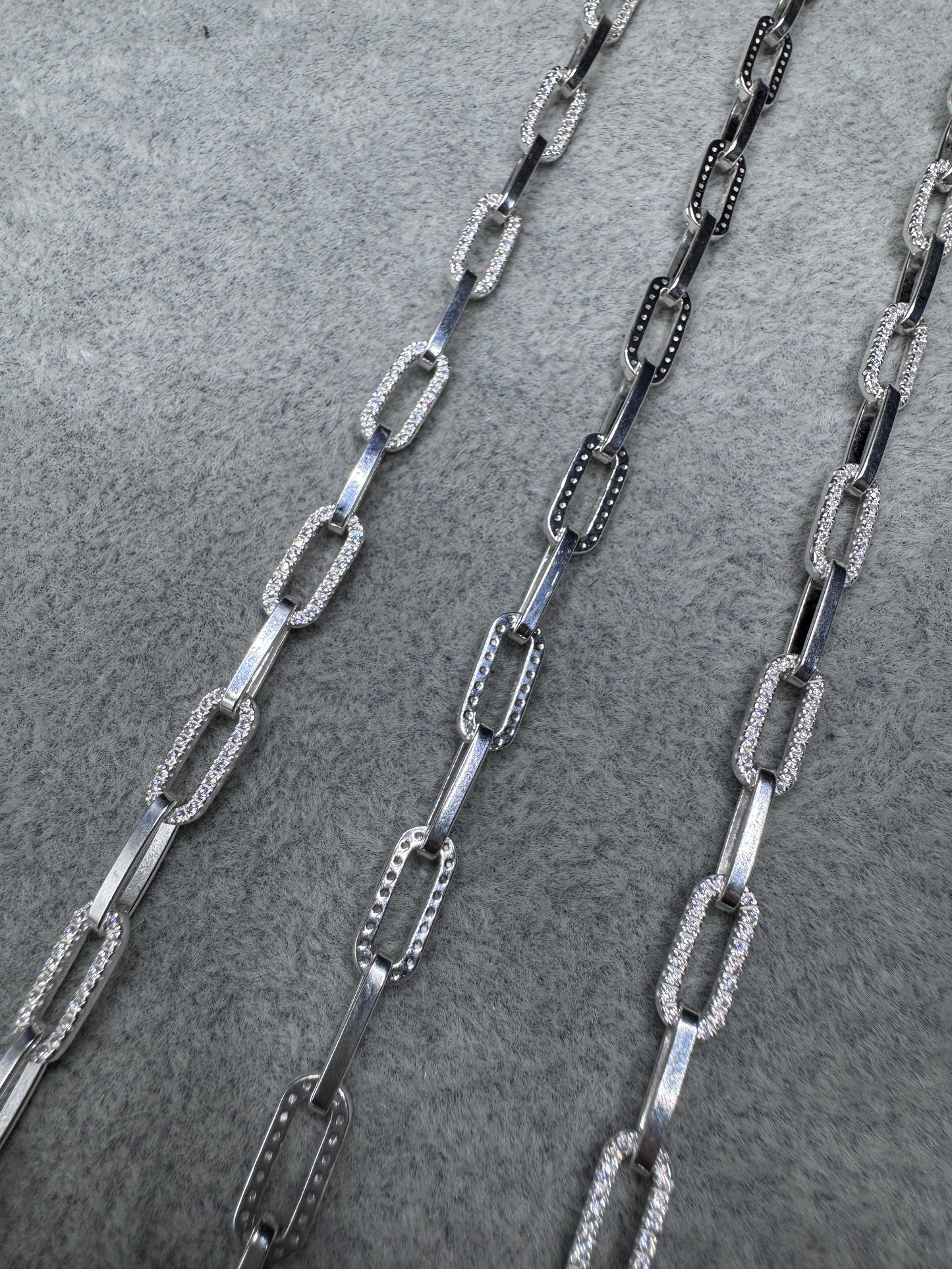 Sterling Silver CZ ladies Oval Link Bracelet