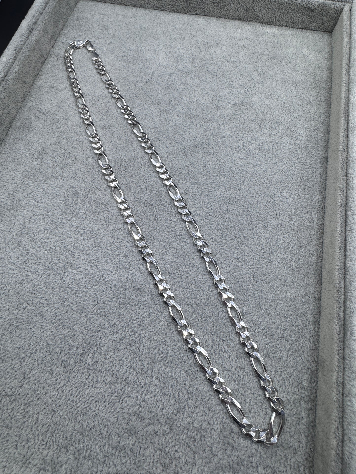 Sterling Silver Figaro Chain Necklace 7mm