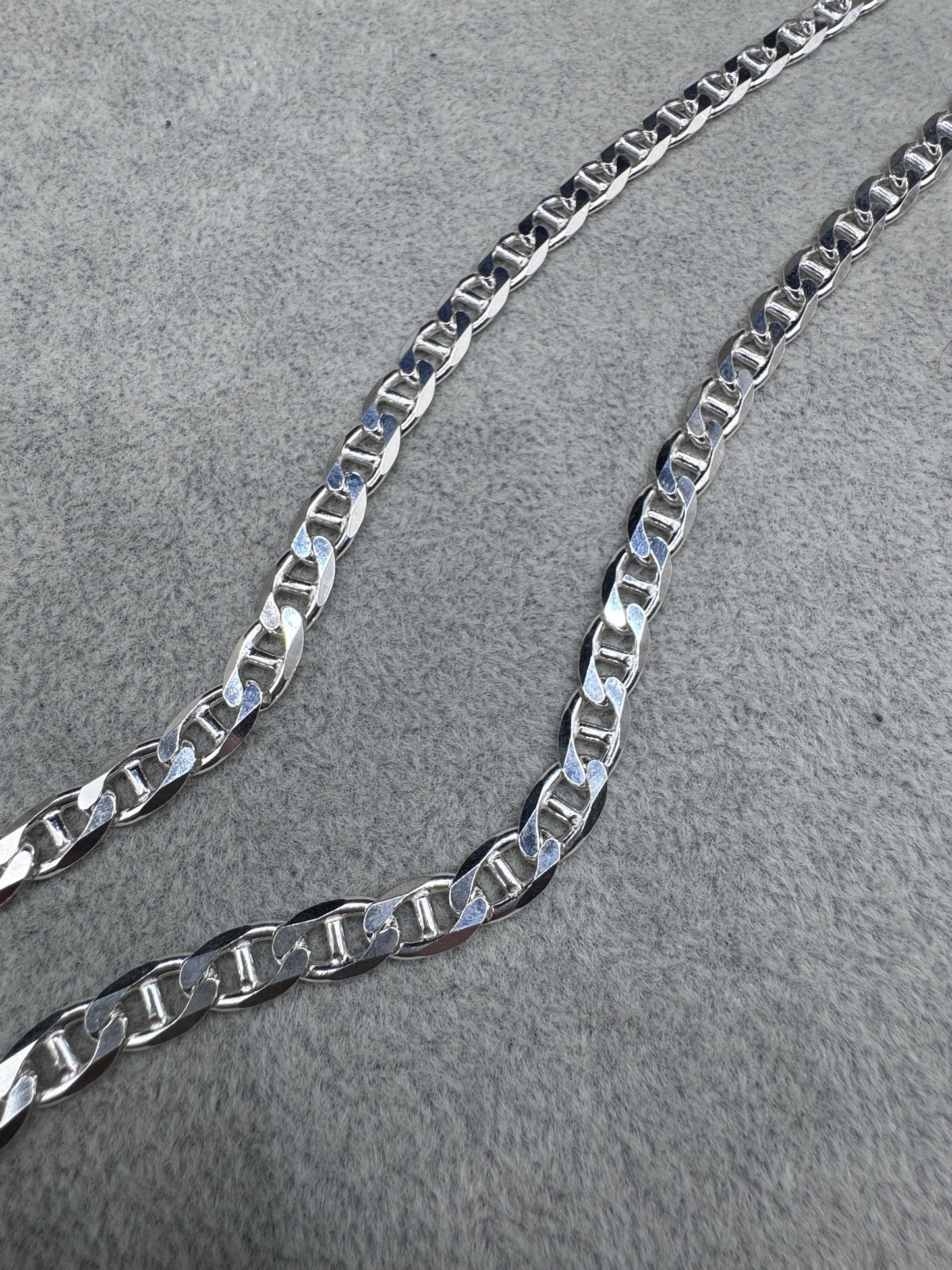 Sterling Silver Mariner Chain Necklace 7mm