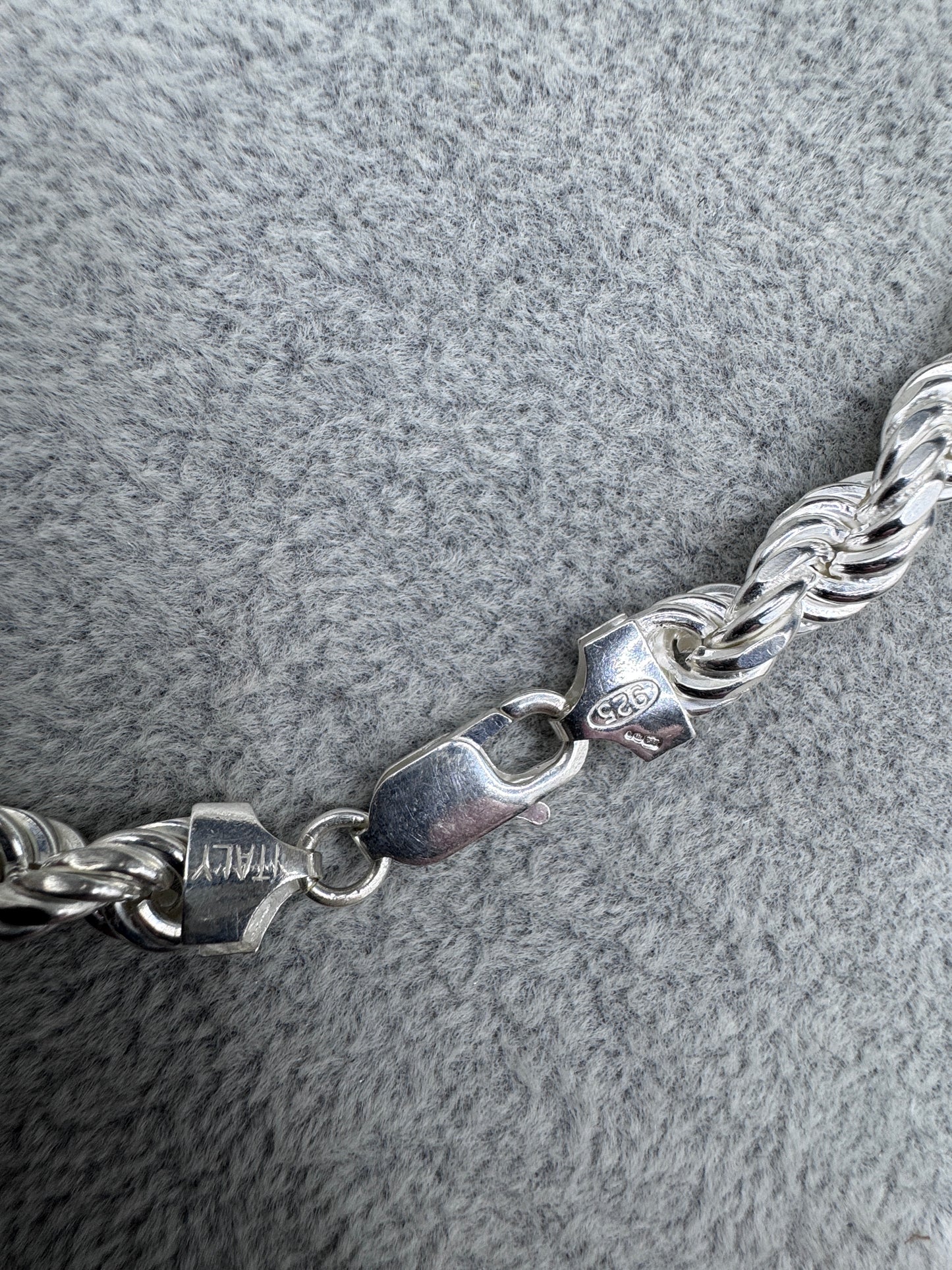 Sterling Silver Large Diamond Cut Rope Chain 8mm