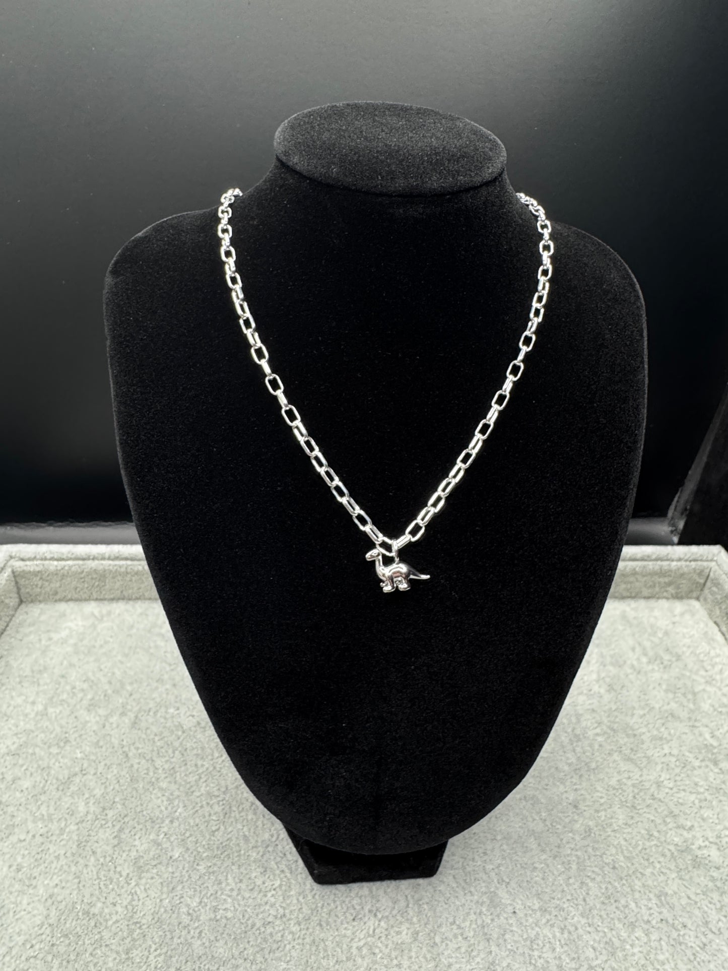 Sterling Silver Dinosaur Charm Pendant (Chain optional)