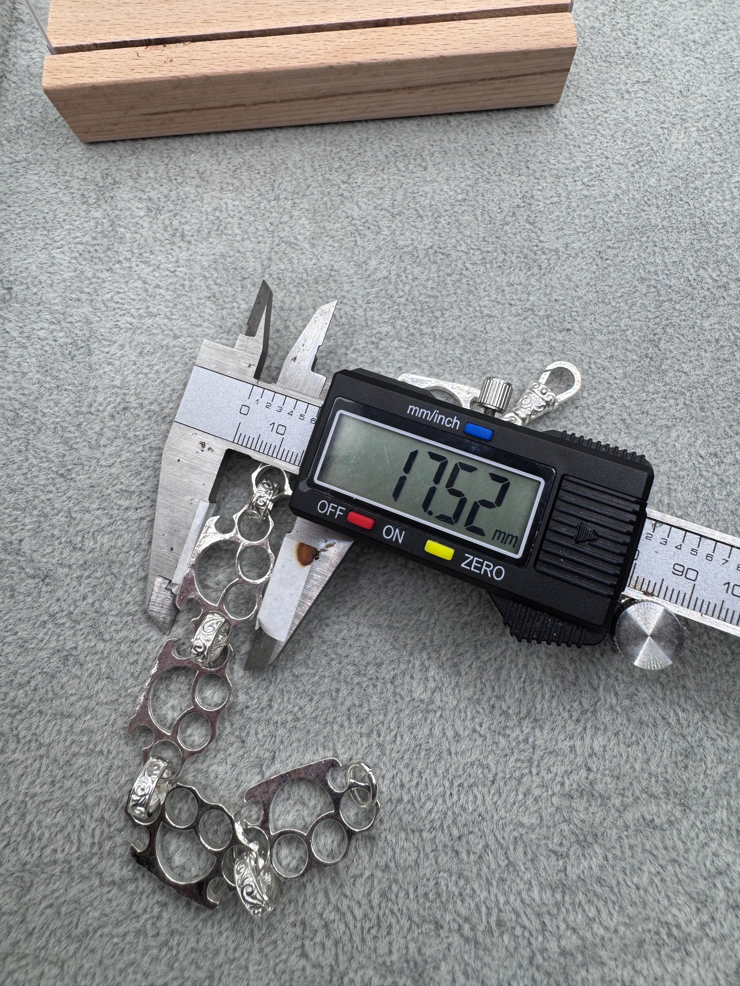 Sterling Silver Knuckle Duster Bracelet 17.5mm