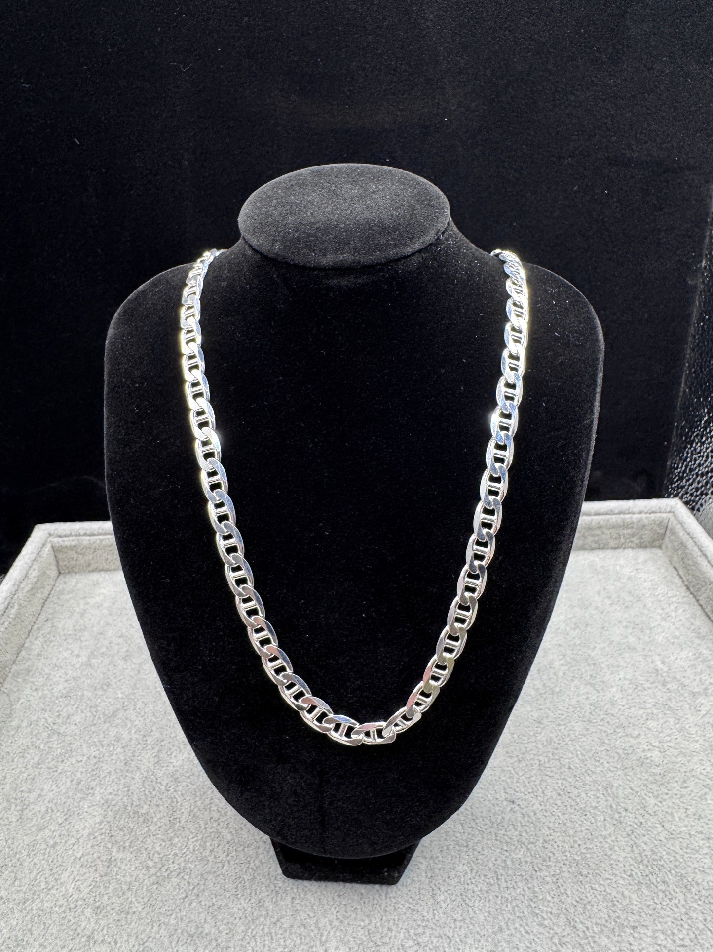 Sterling Silver Mariner Chain Necklace 7mm