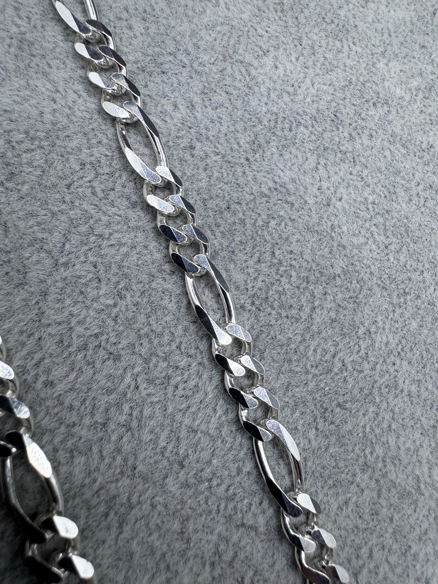 Sterling Silver Figaro Chain Necklace 7mm