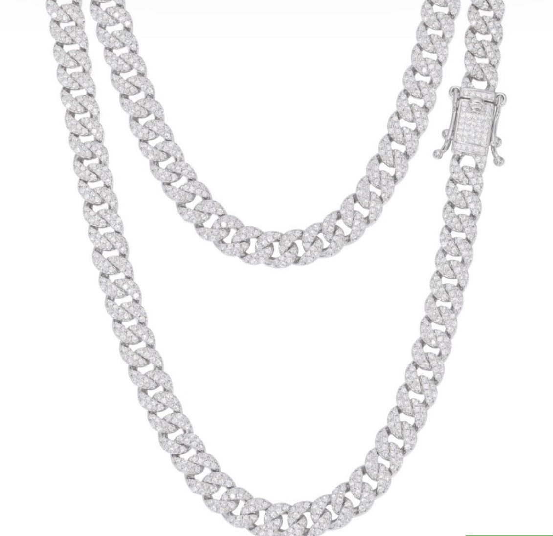 Sterling Silver Cz Cuban Chain 6mm