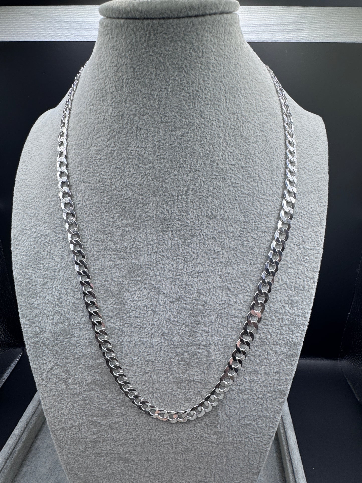 Sterling Silver Flat Curb Chain Necklace 8mm