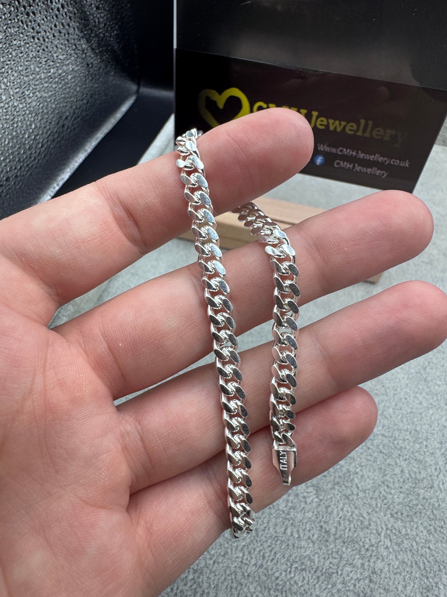 Sterling Silver Cuban Bracelet 5.5mm