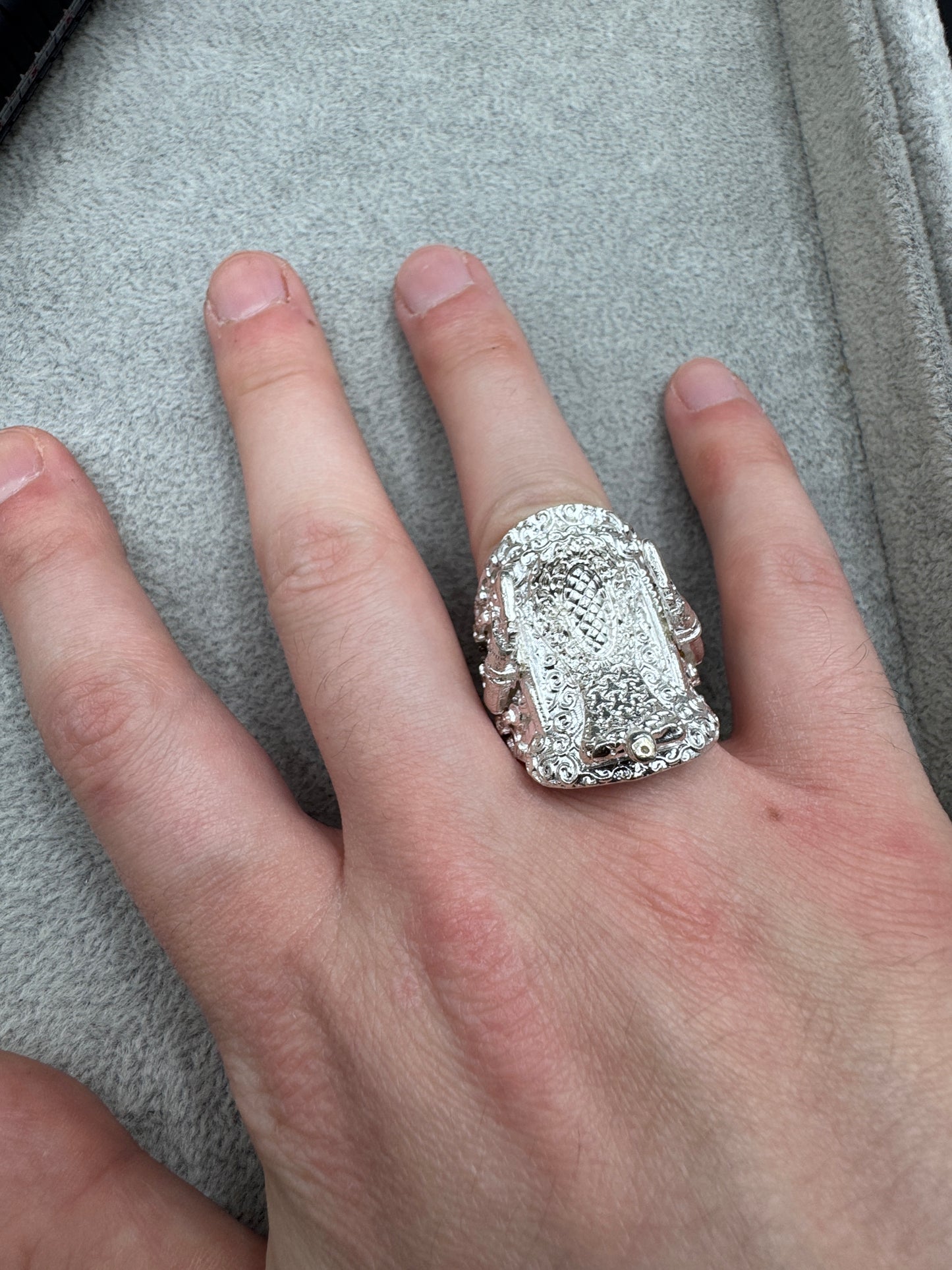 Sterling Silver Large Saddle Ring
