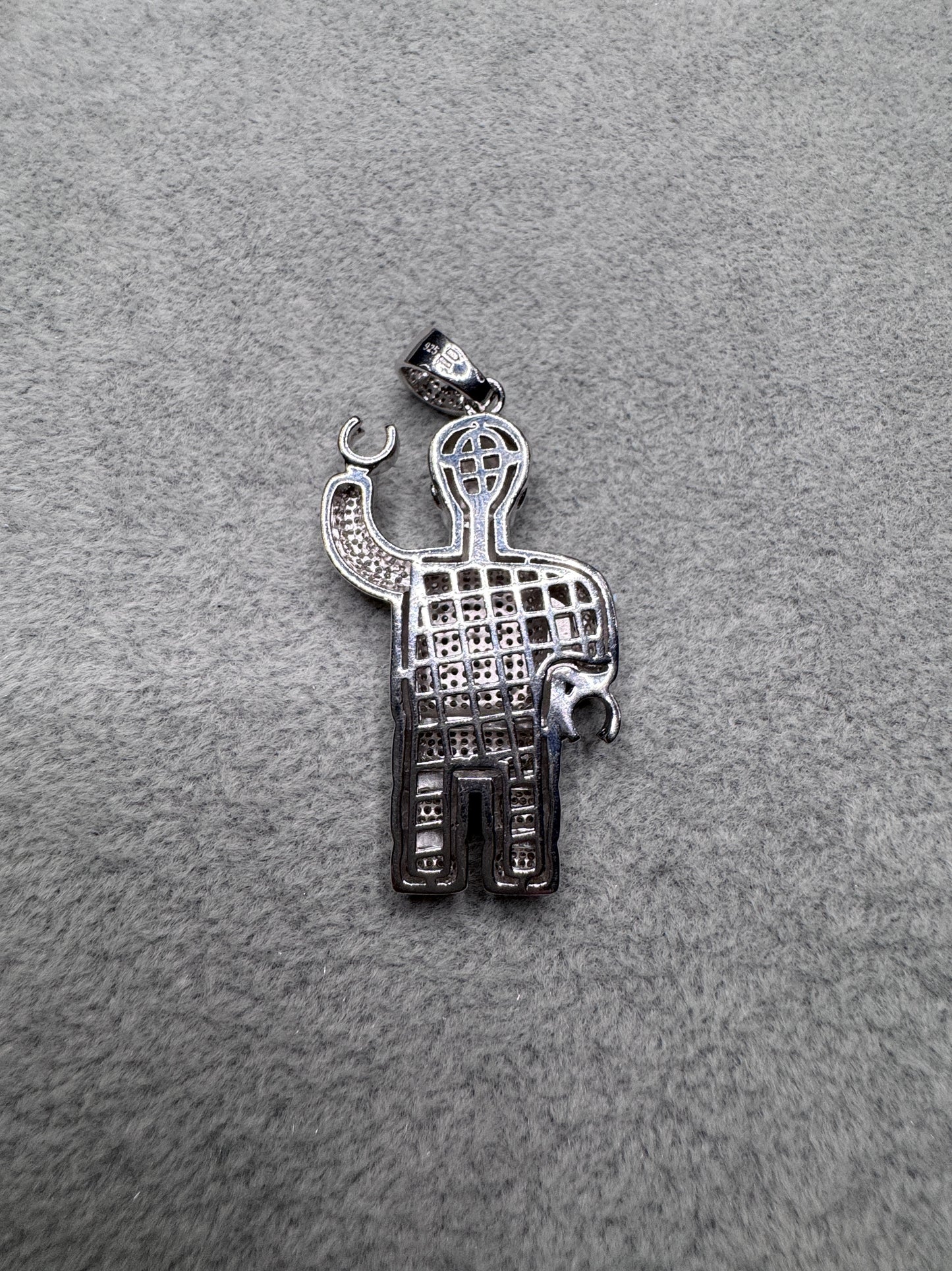 Sterling Silver CZ Lego Man Pendant