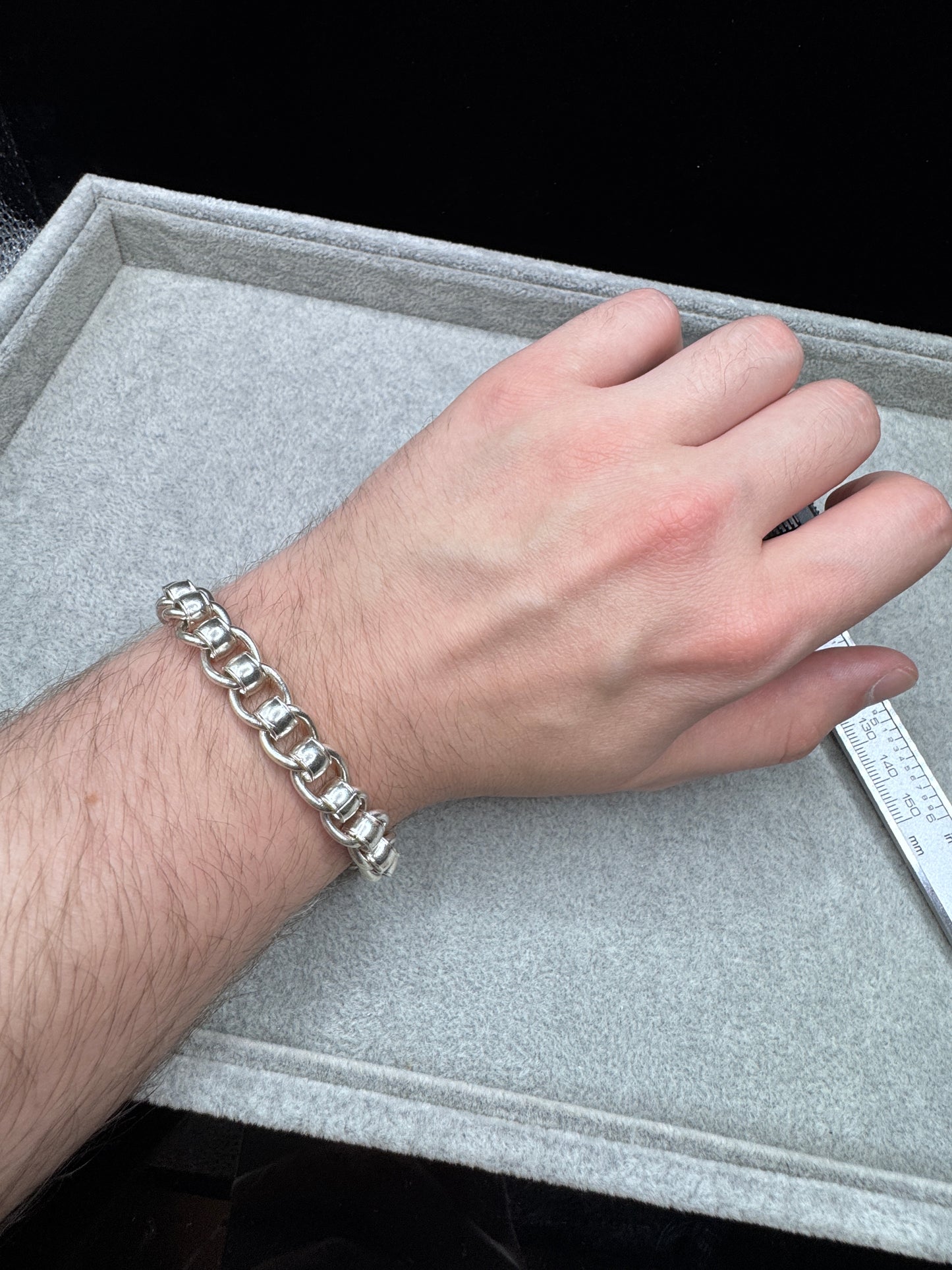 Sterling Silver Plain Rollerball Bracelet 10mm