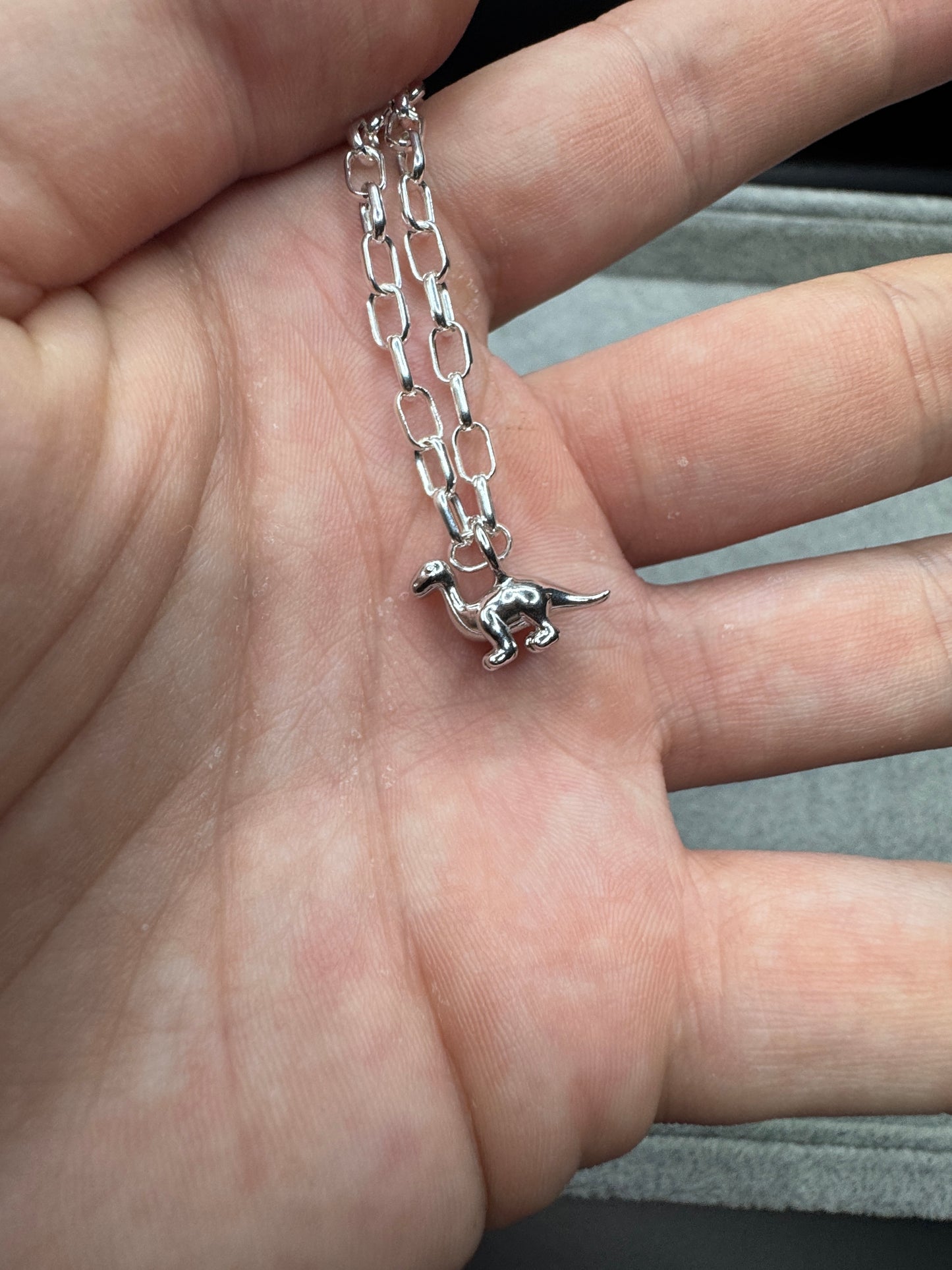 Sterling Silver Dinosaur Charm Pendant (Chain optional)