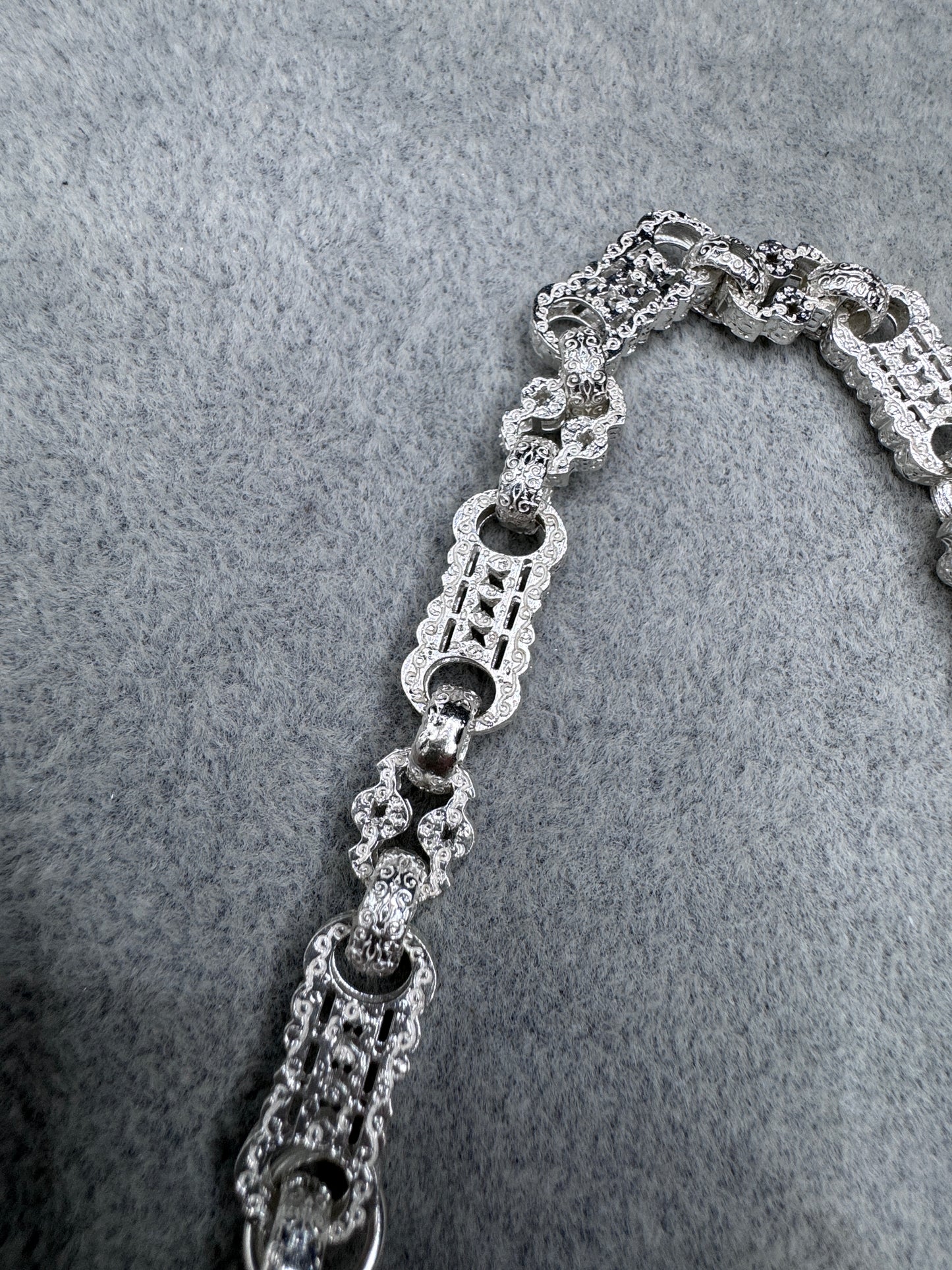 Sterling Silver Stars & Bars Bracelet 10mm