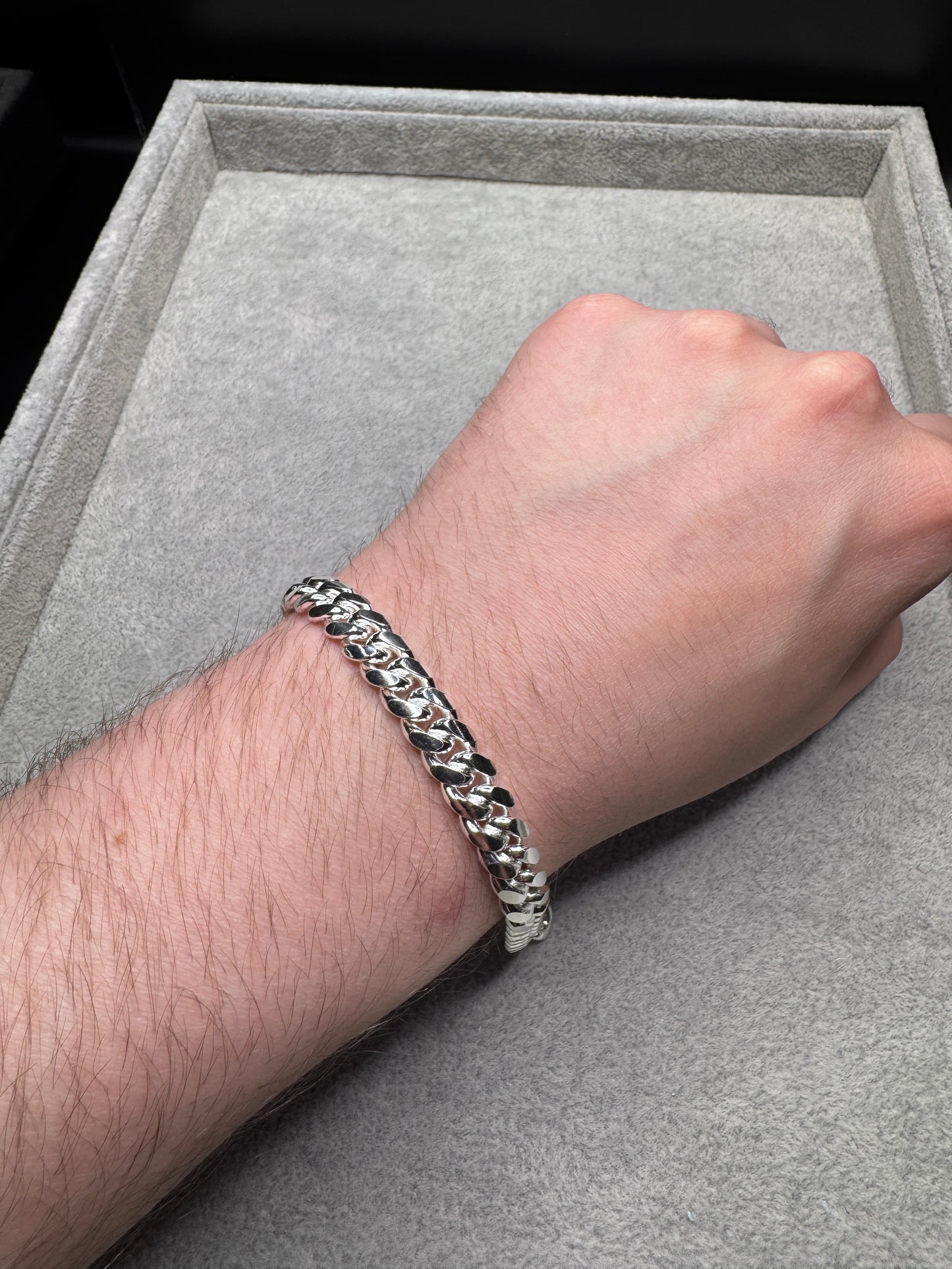 Sterling Silver Cuban Bracelet 9mm