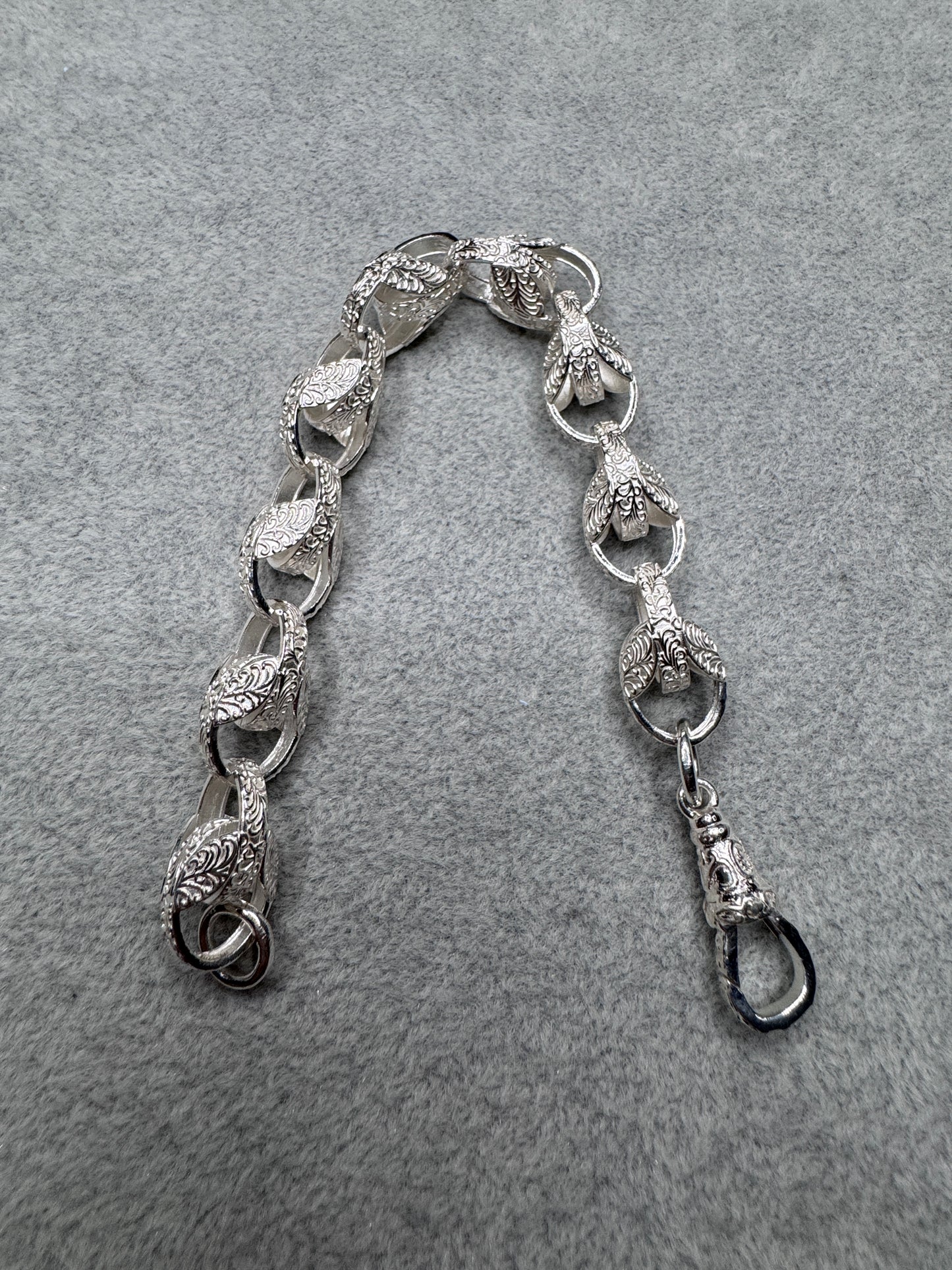 Large Sterling Silver Tulip Bracelet 13mm