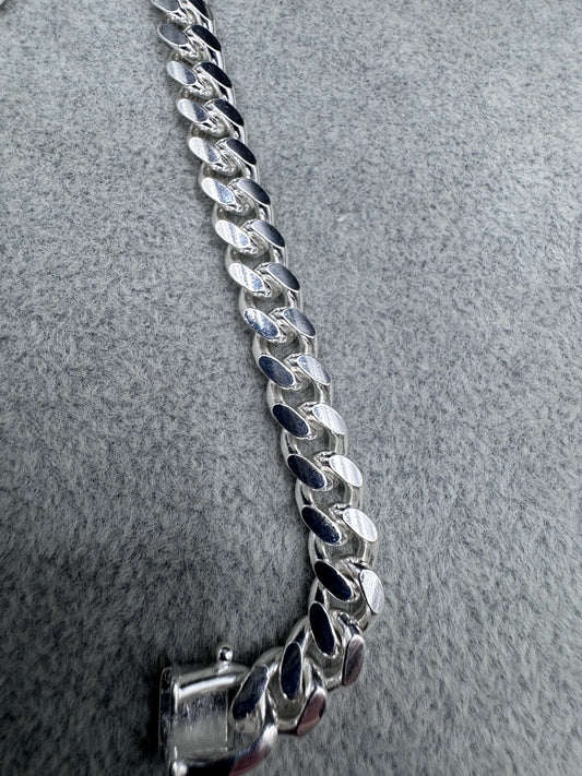 Sterling Silver Cuban Bracelet w/ Box Clasp 8.5mm