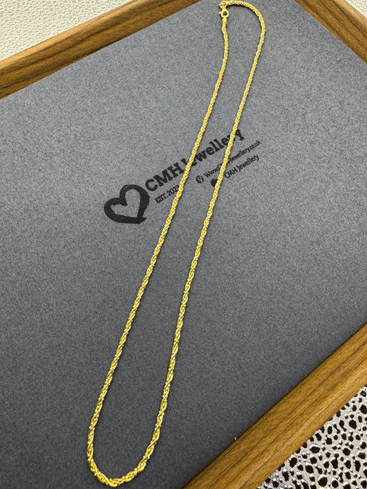GP Sterling Silver 'DNA' Style Rope Chain Necklace 2.25mm