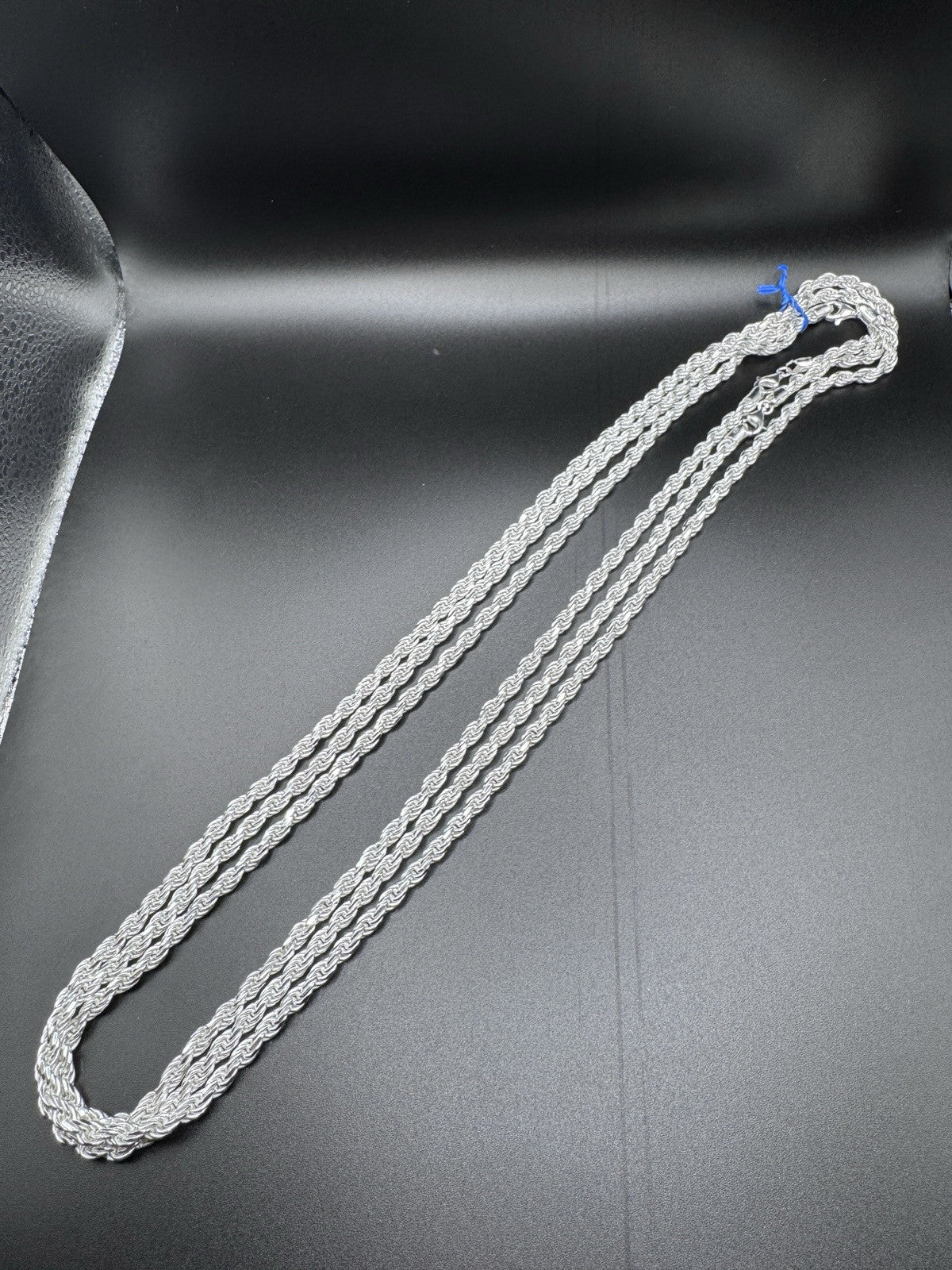 Sterling Silver Diamond Cut Rope Chain Necklace 4.5mm