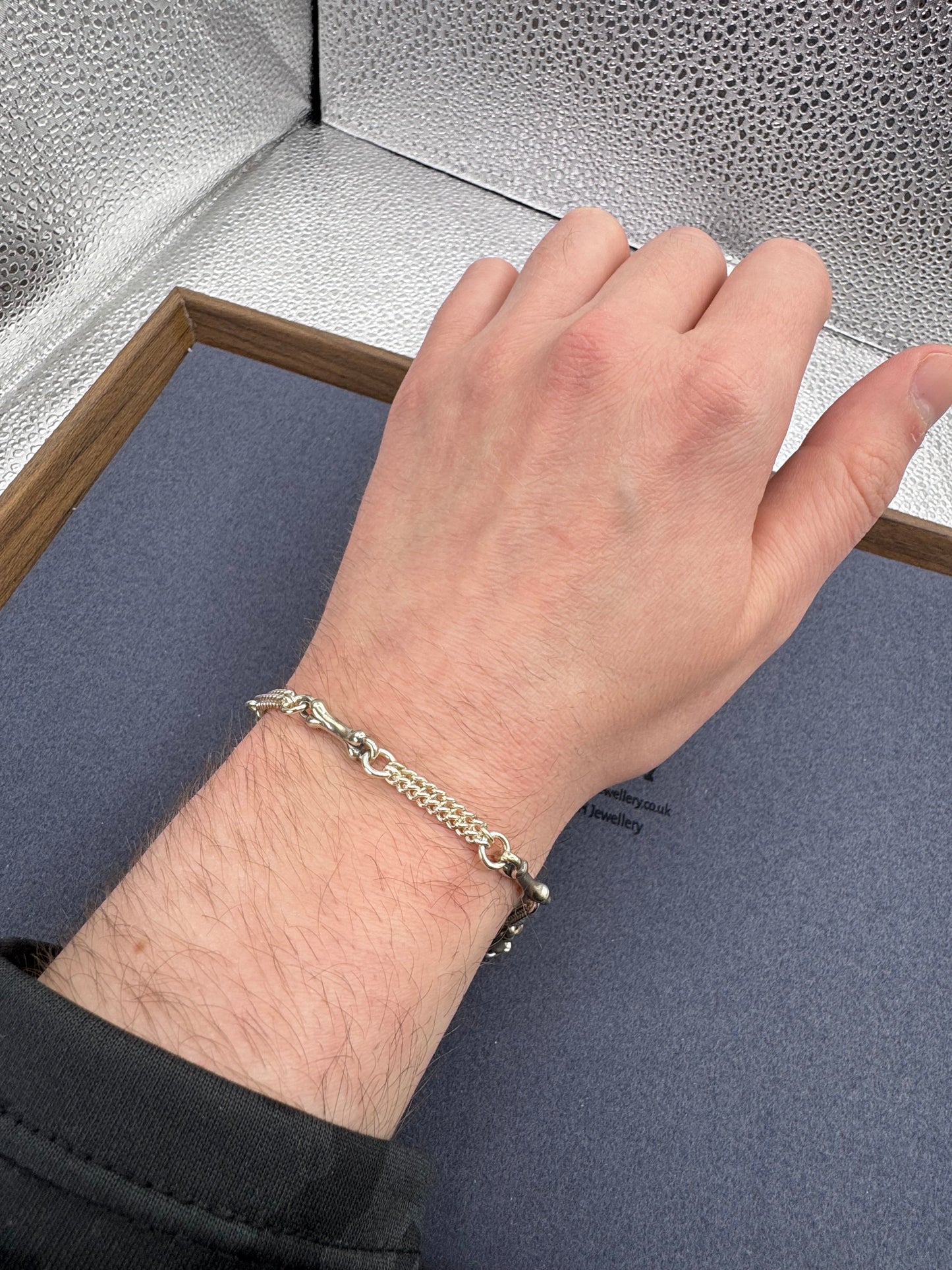 Sterling Silver Mini Bone & Curb Link Bracelet