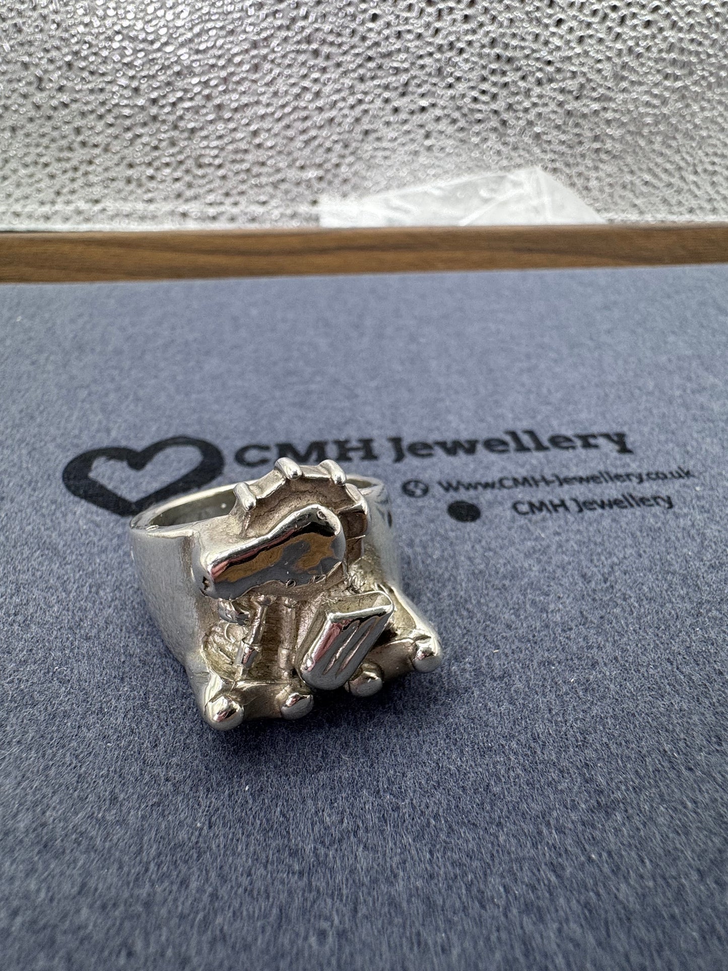 Sterling Silver Motorcycle Engine Ring