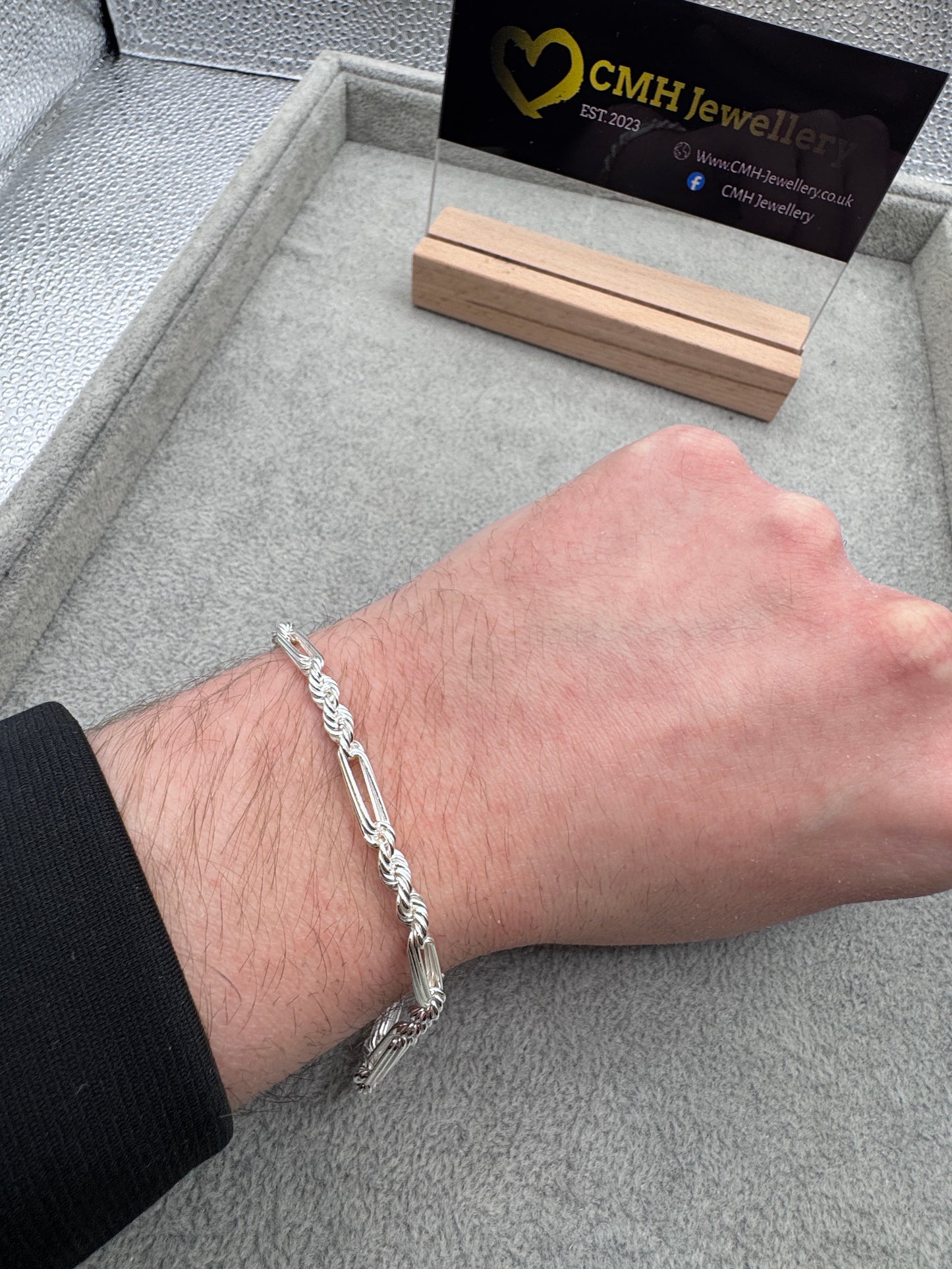Sterling Silver Milano Rope Bracelet 4.25mm