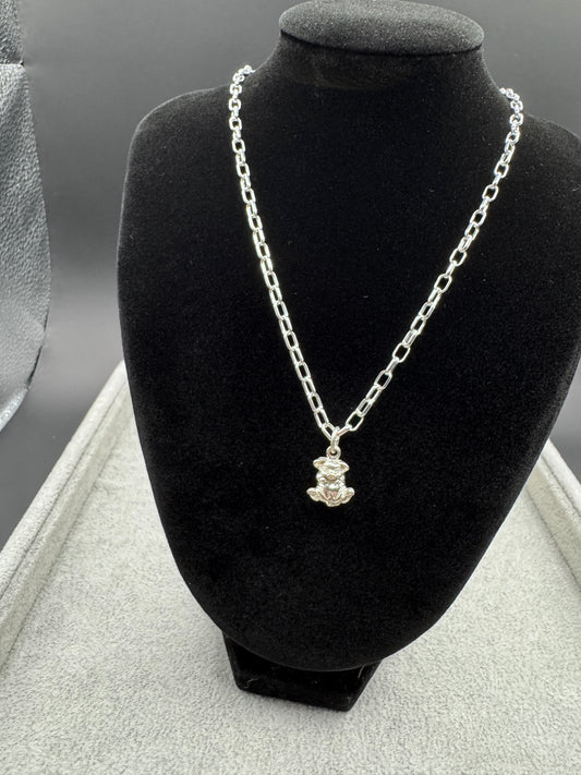 Sterling Silver Laughing Pig Charm Pendant (Chain optional)