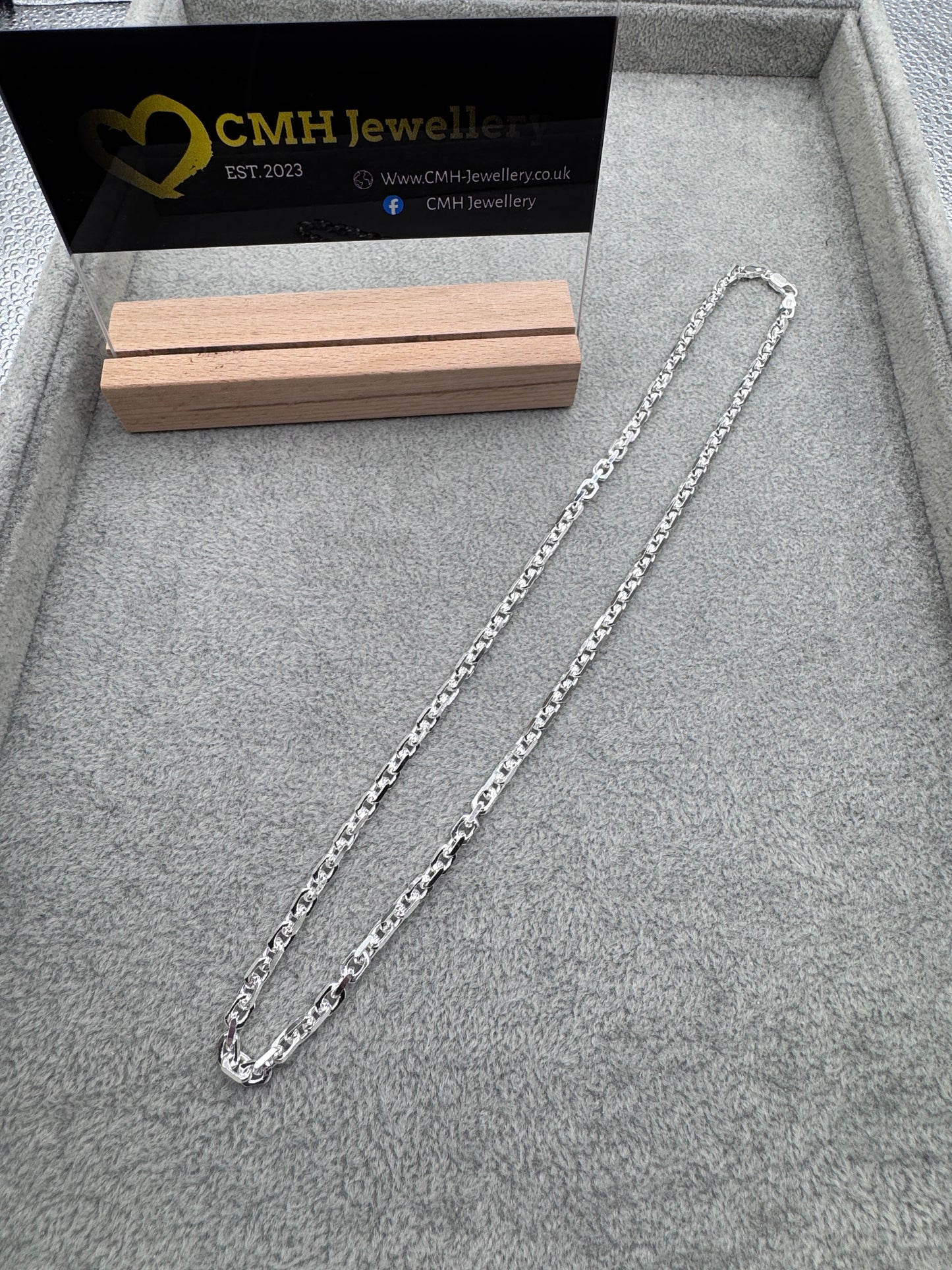 Sterling Silver Diamond Cut Belcher Chain 4mm