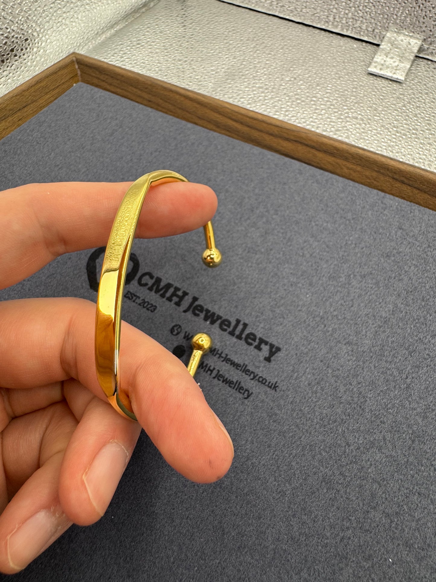GP Sterling Silver Torque Bangle
