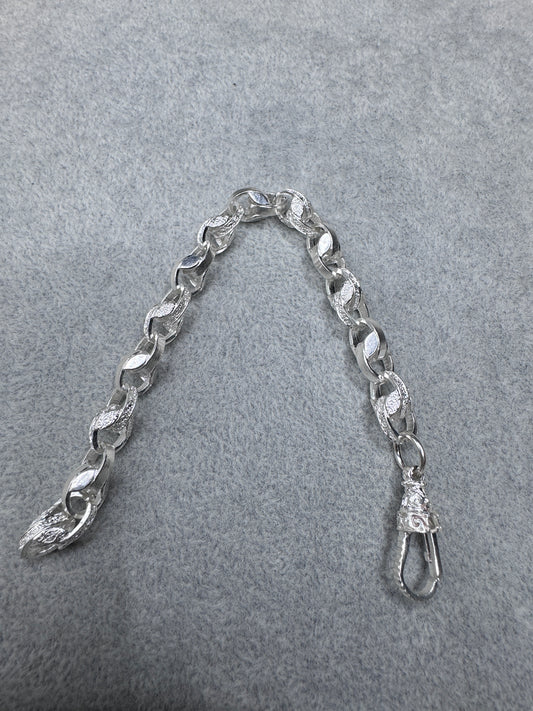Sterling Silver Patterned & Plain Tulip bracelet 9.5mm