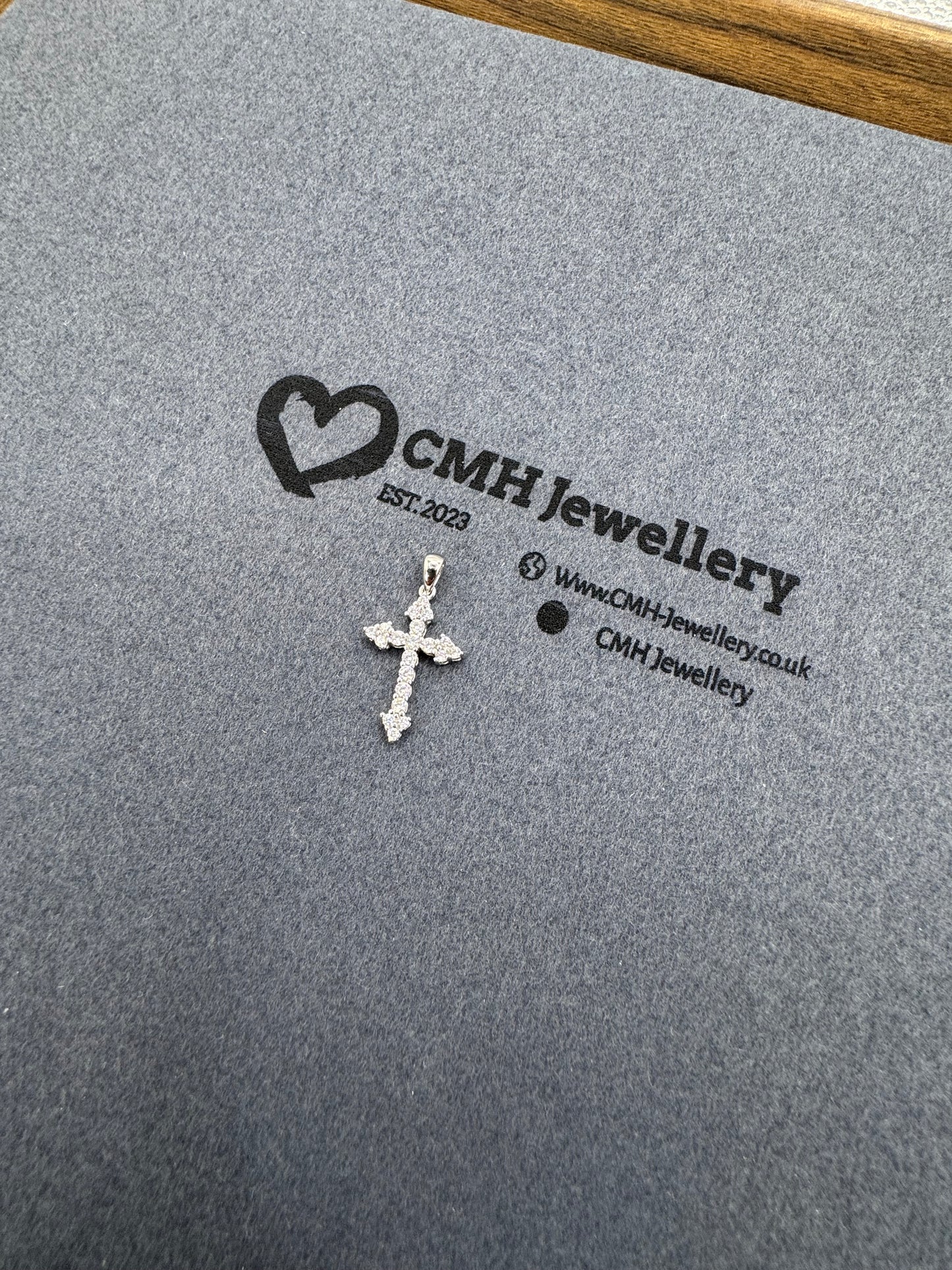 Sterling Silver XS CZ Cross Pendant 25.5mm