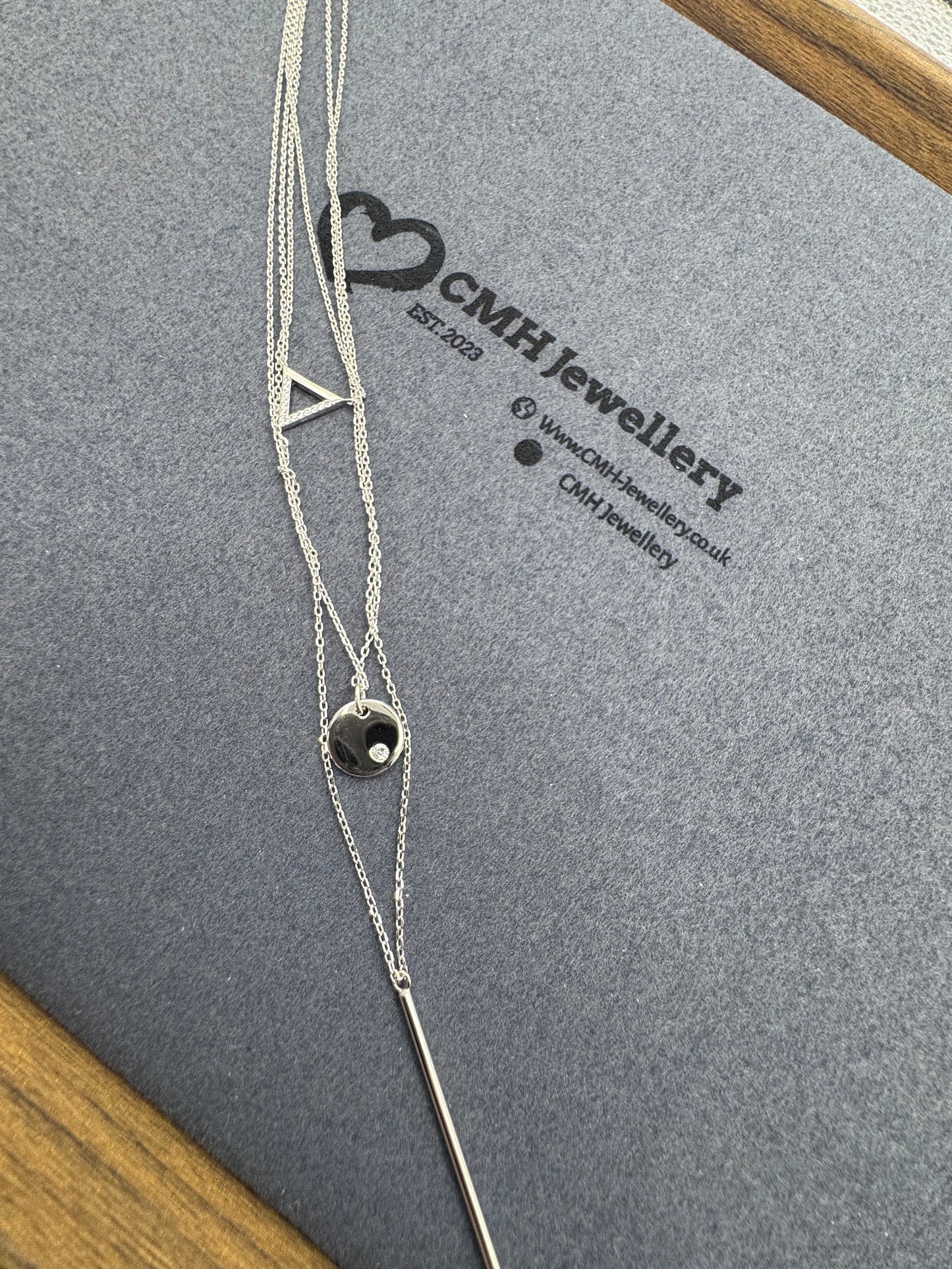 Sterling Silver Layered Geometric Necklace