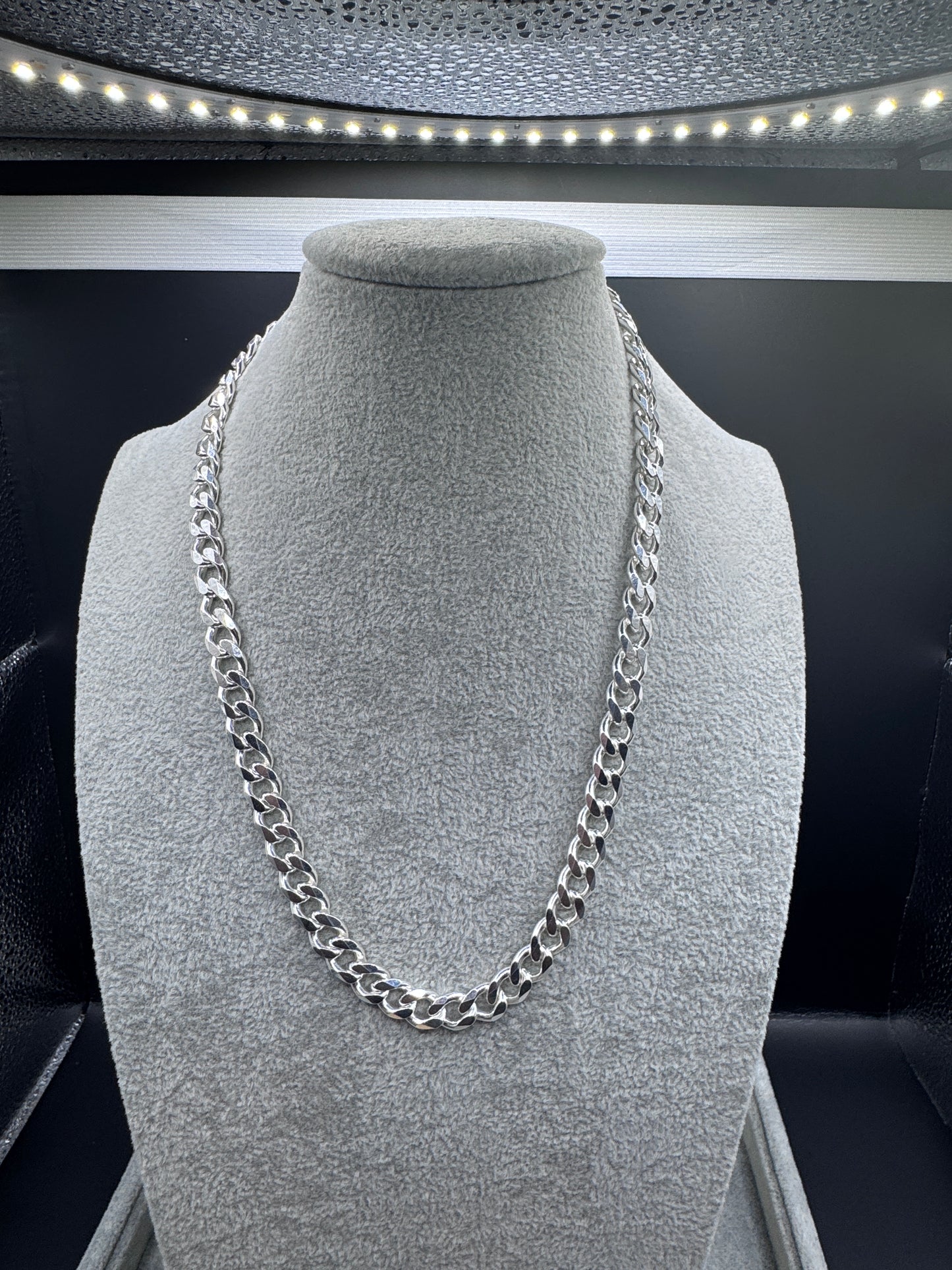 Sterling Silver Heavy Curb Chain Necklace 9mm