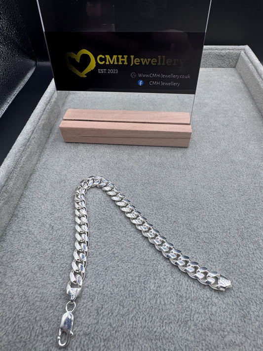 Sterling Silver Cuban Bracelet 9.5mm
