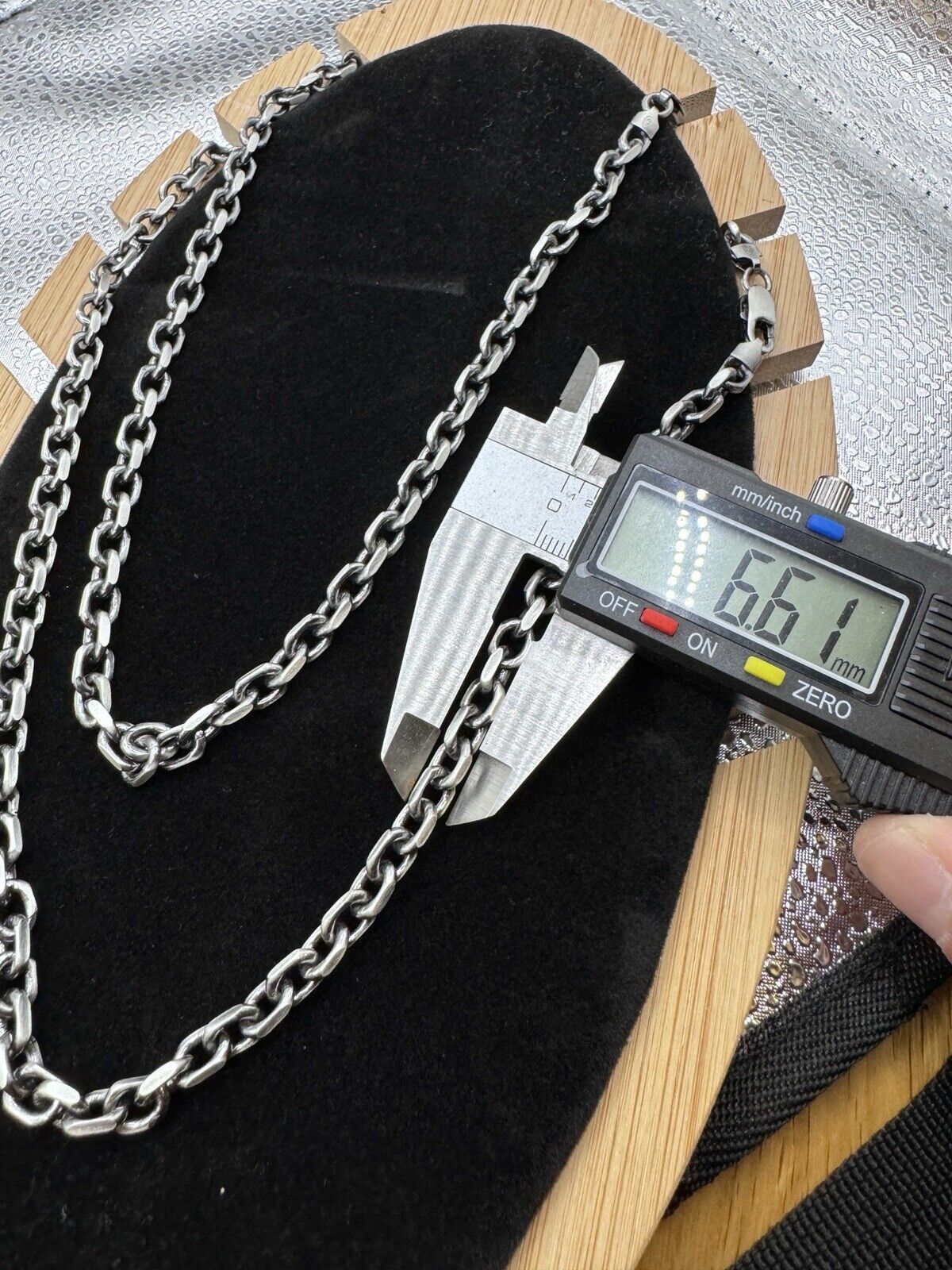 Sterling Silver Oxidised Anchor Chain Necklace 6.5mm