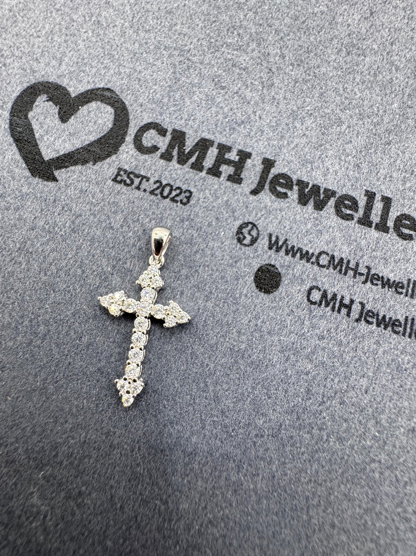 Sterling Silver XS CZ Cross Pendant 25.5mm