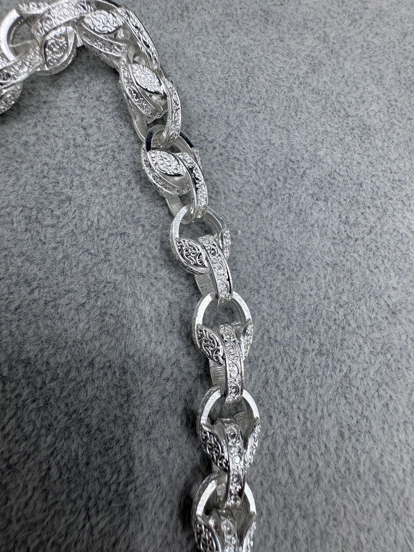 Sterling Silver Patterned Tulip Bracelet 11.5 mm