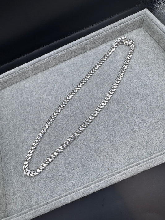 Large Sterling Silver Cuban Chain Necklace w/ Box Clasp 10mm