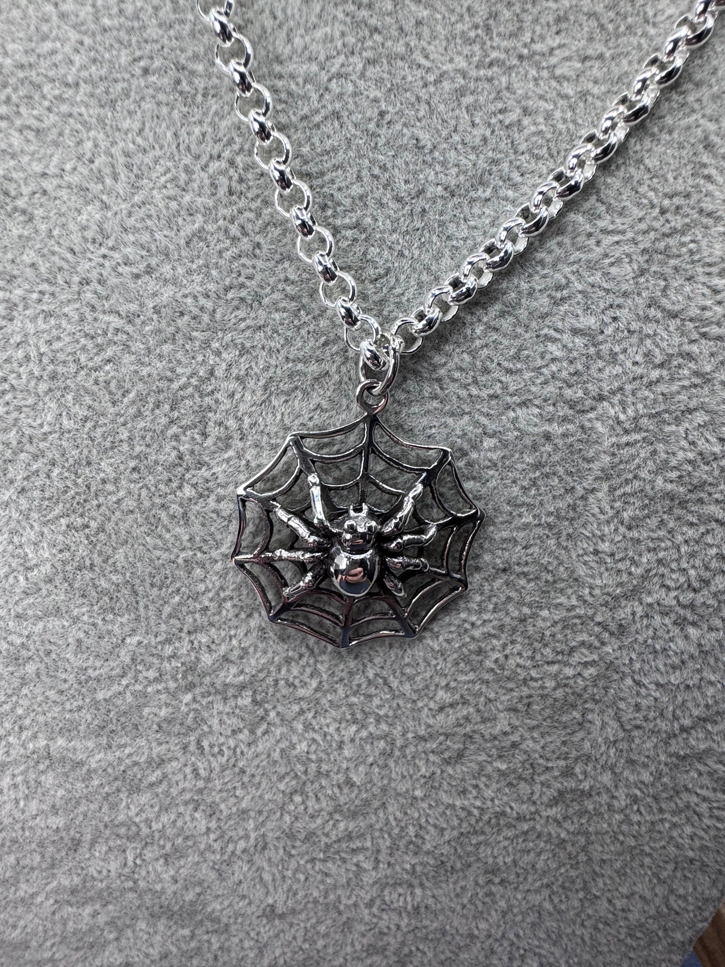 Sterling Silver Spiderweb Pendant