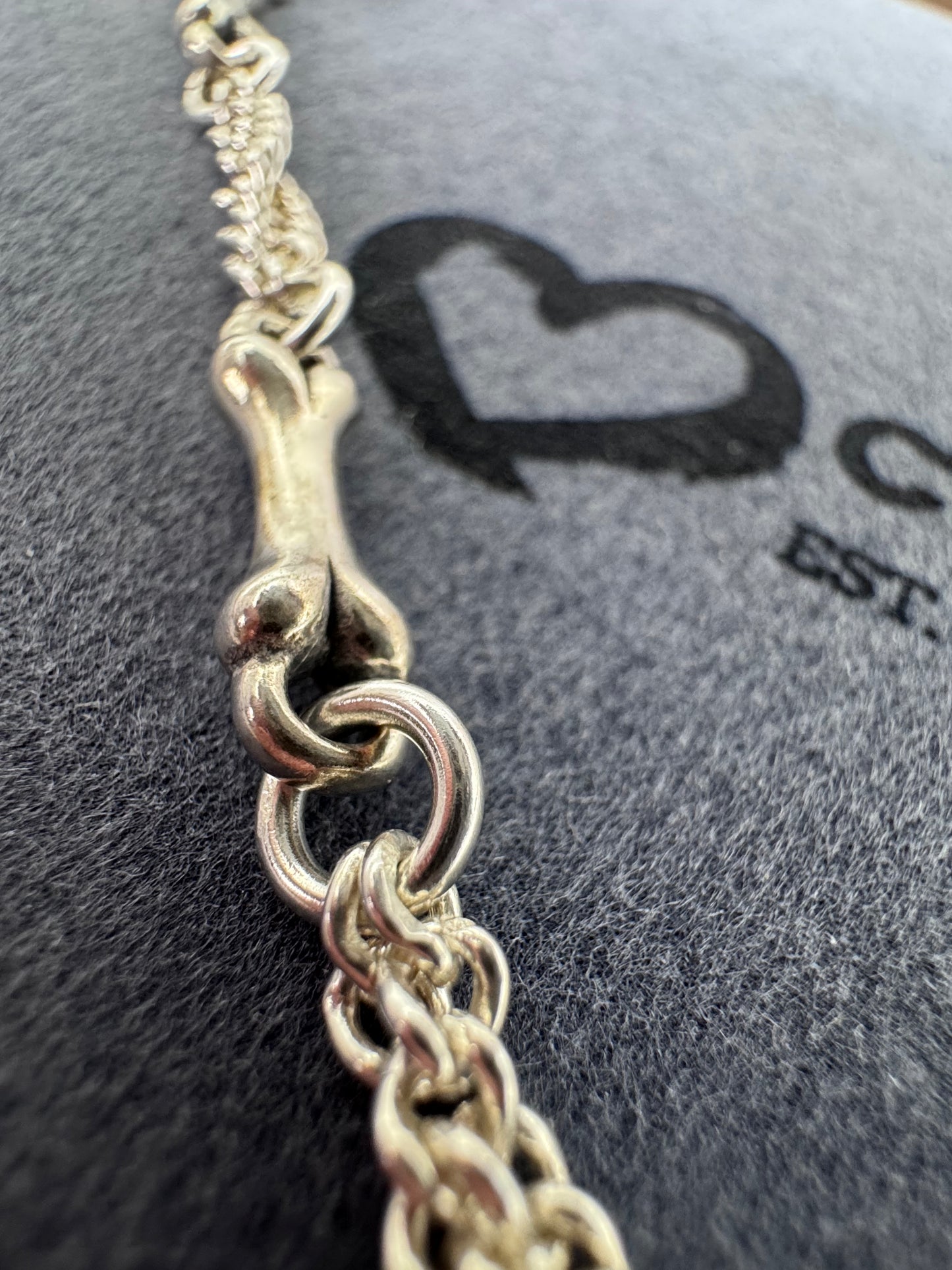Sterling Silver Mini Bone & Curb Link Bracelet