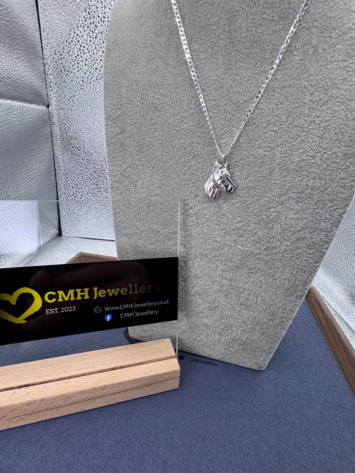 Sterling Silver Great Dane Pendant 27mm