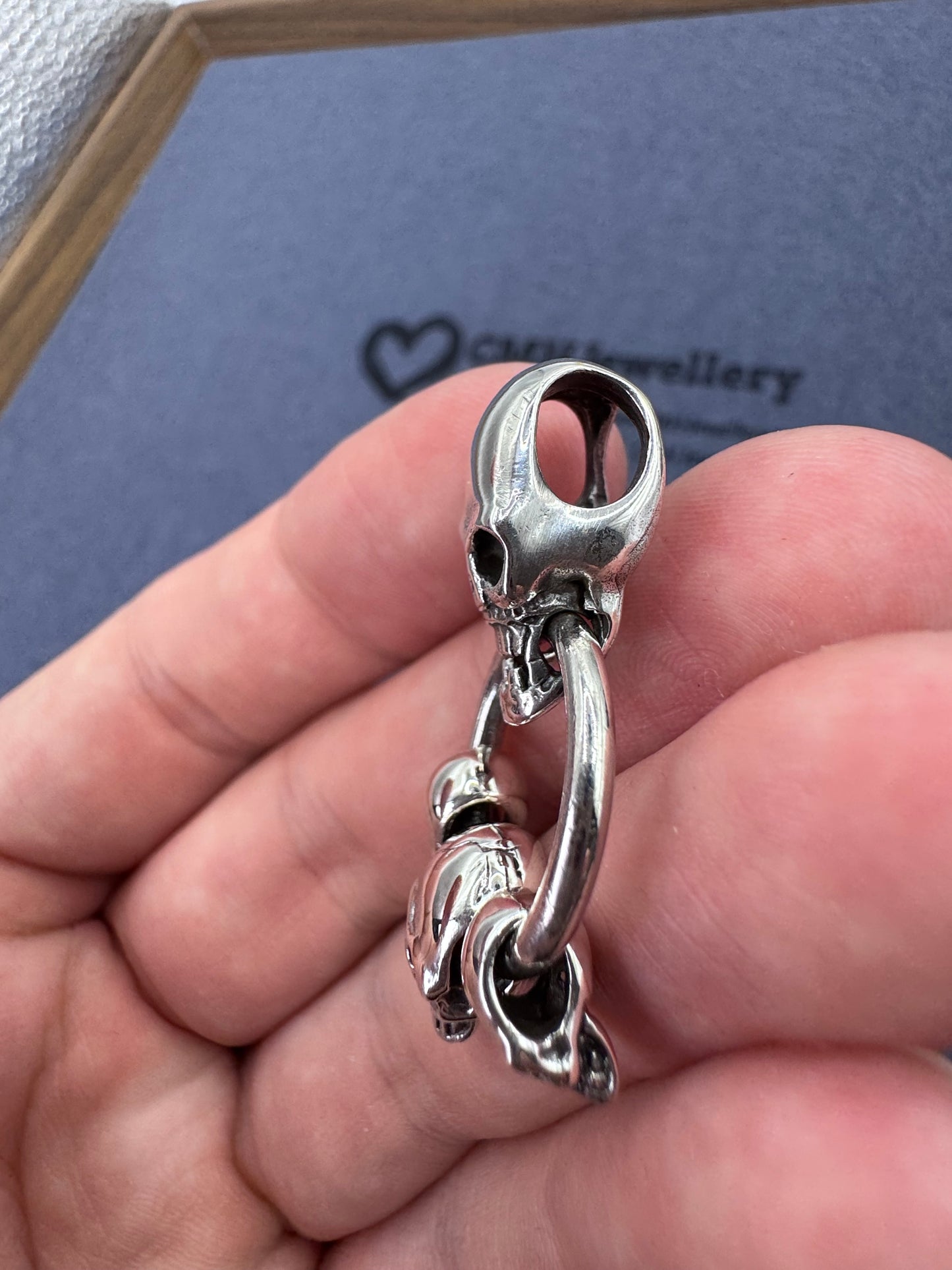 Sterling Silver Skull Door Knocker Pendant 💀