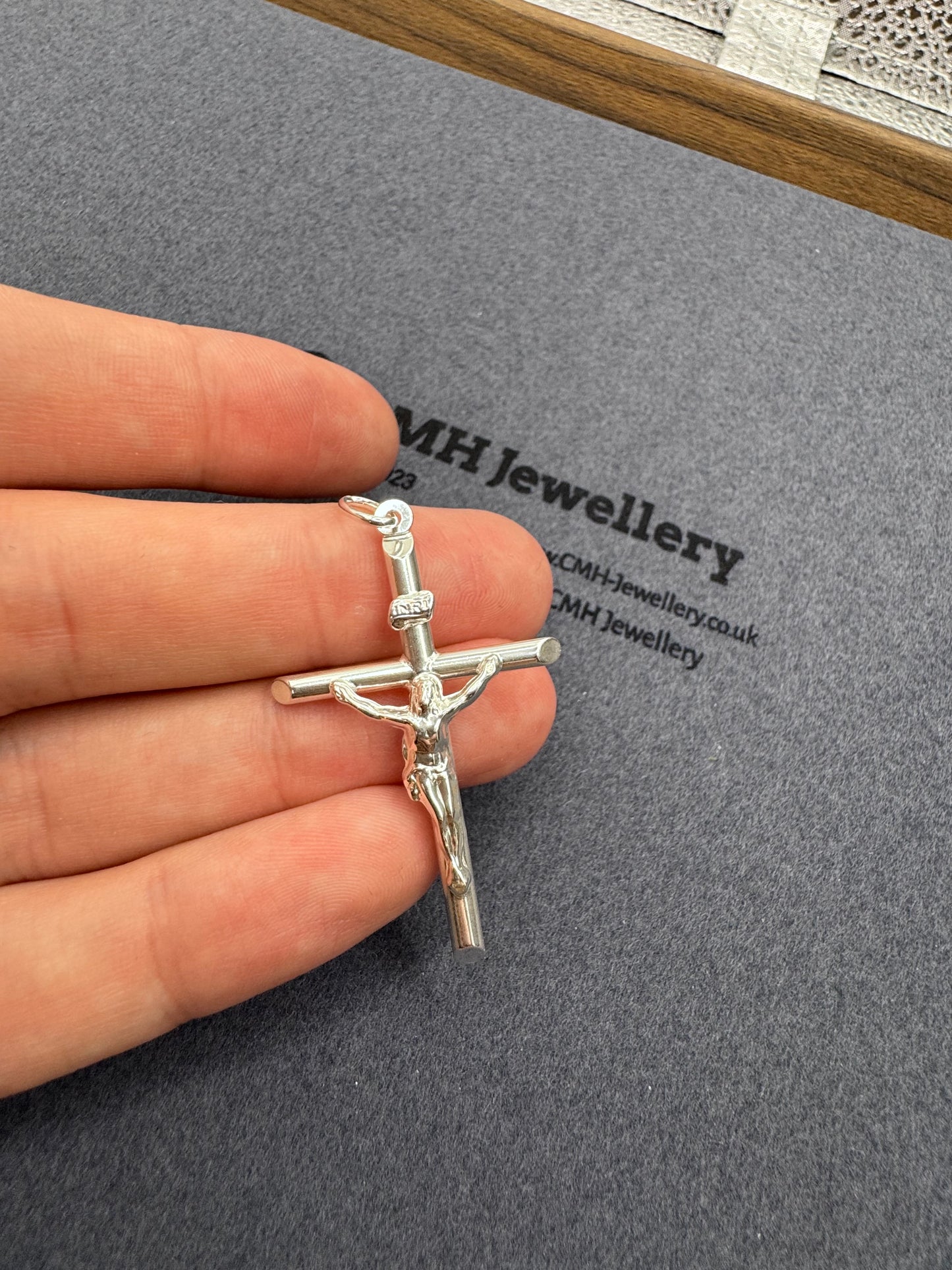 Sterling Silver Crucifix Pendant 47.5mm