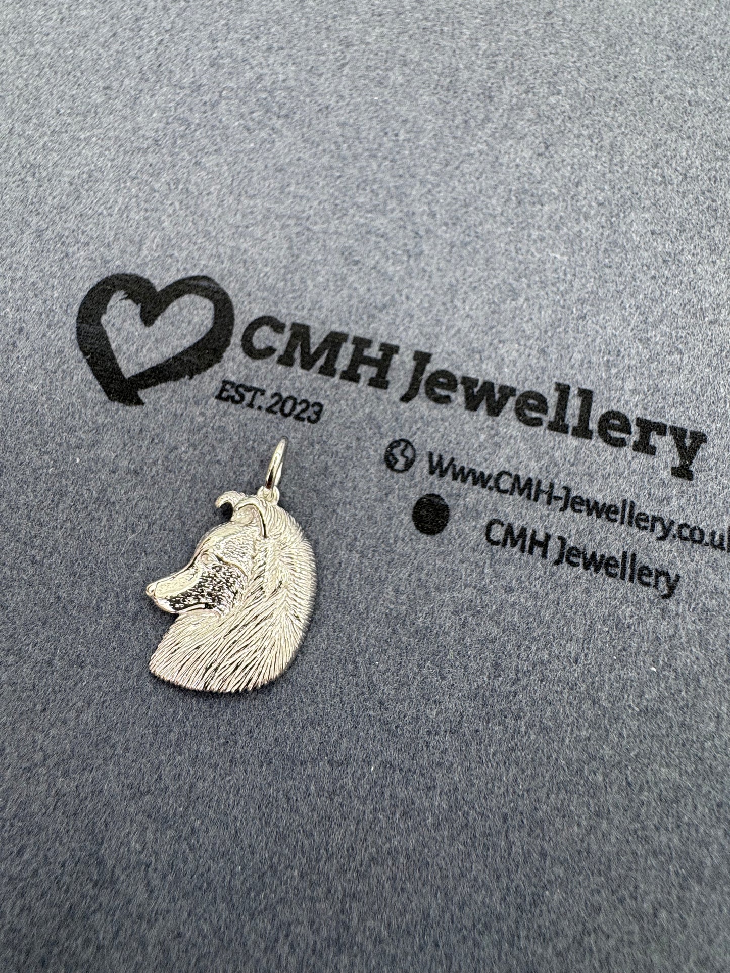 Sterling Silver Shetland Sheepdog Pendant 27.5mm