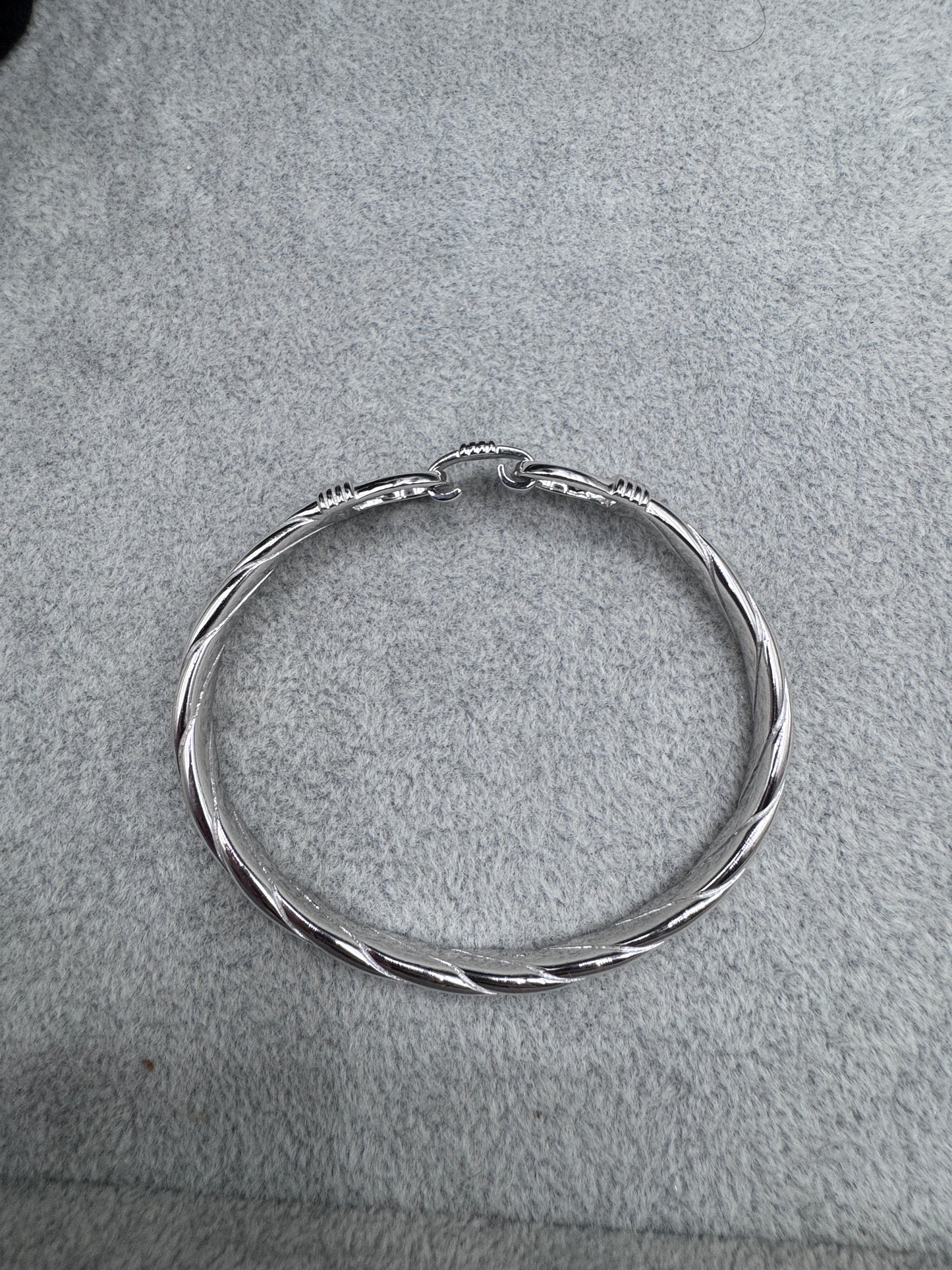 Sterling Silver Double Hook Bangle