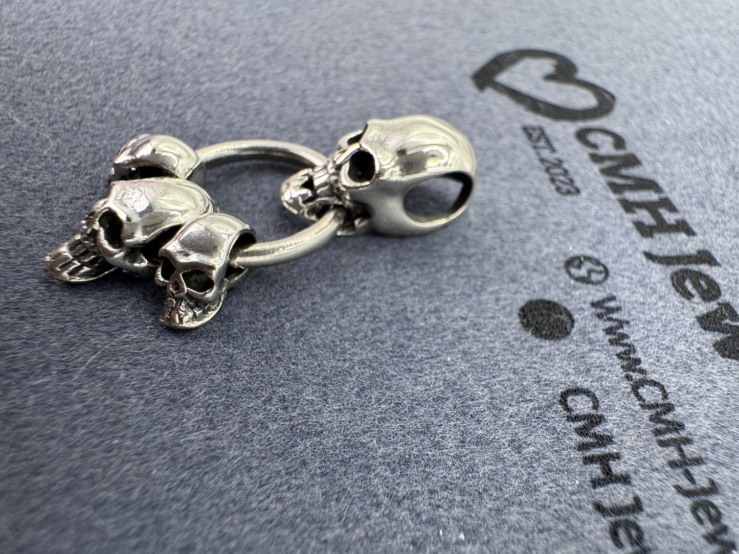 Sterling Silver Skull Door Knocker Pendant 💀