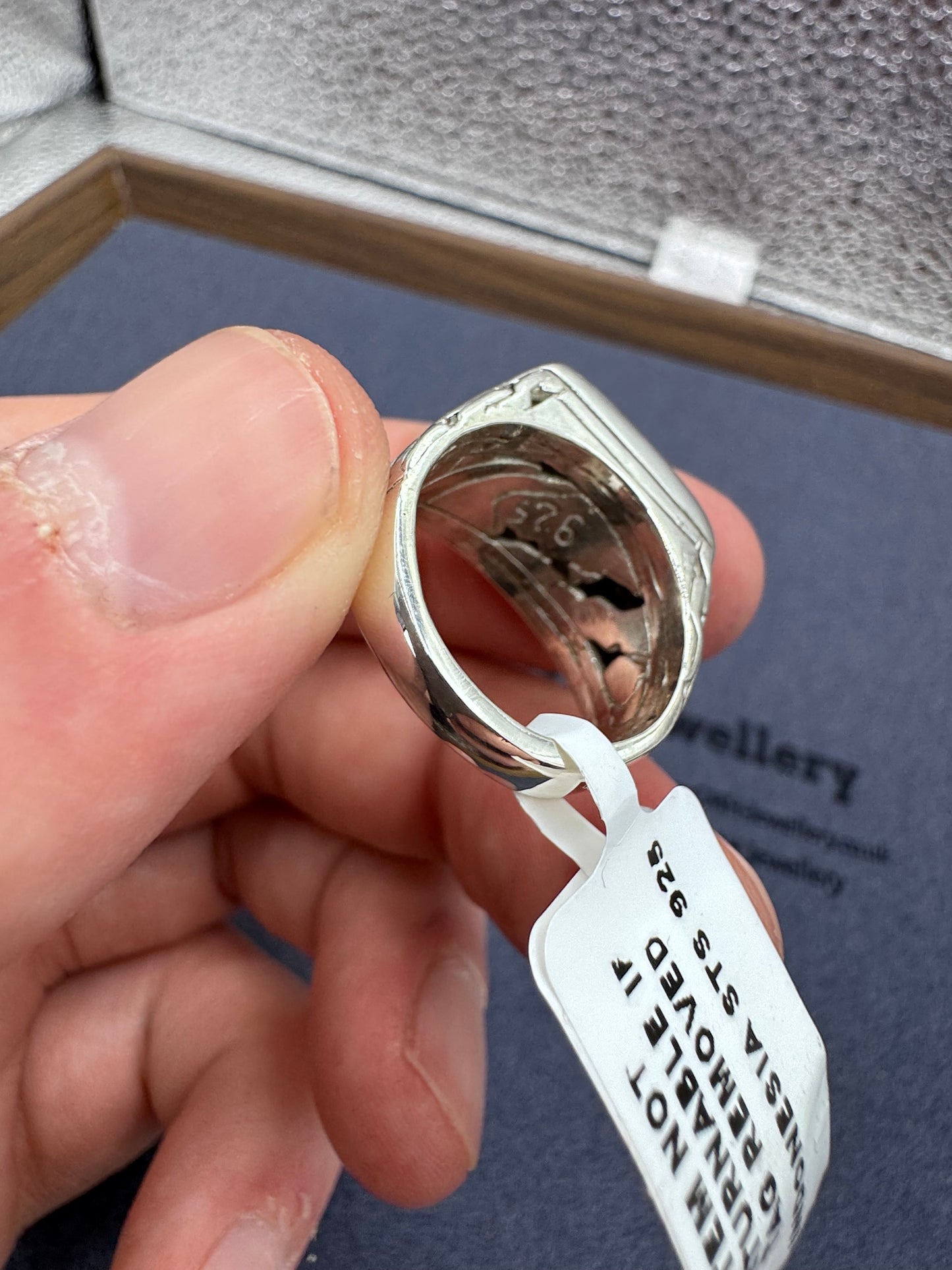 Sterling Silver Hammered Signet Ring