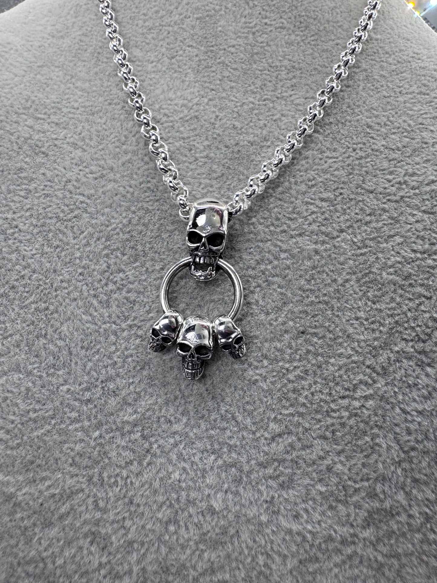 Sterling Silver Skull Door Knocker Pendant 💀