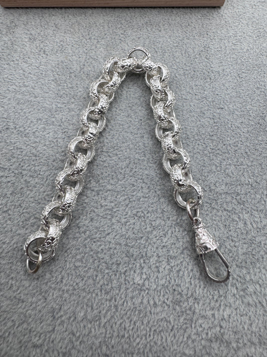 Sterling Silver Patterned Belcher Bracelet 12.5mm