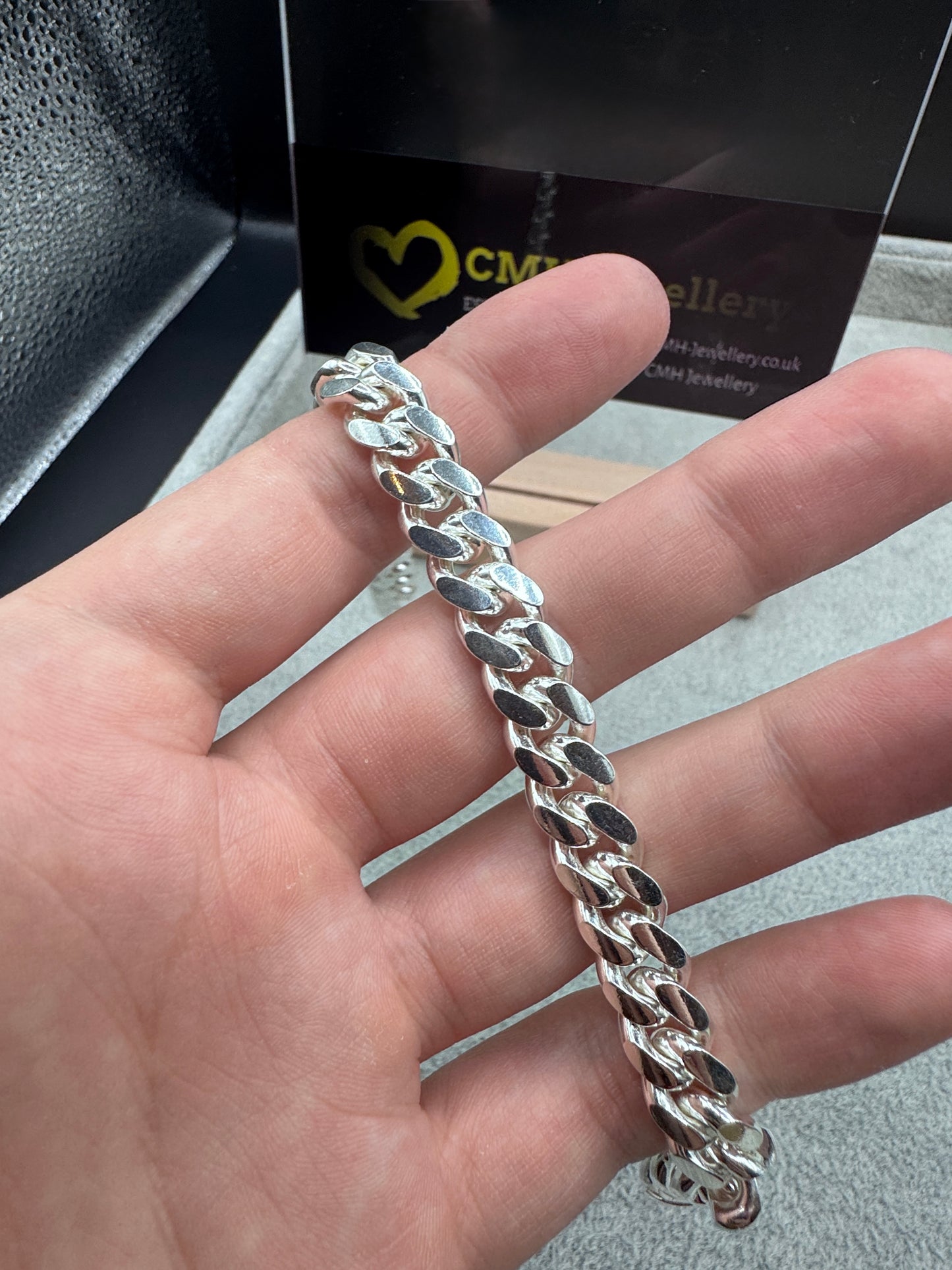 Sterling Silver Cuban Bracelet 9.5mm