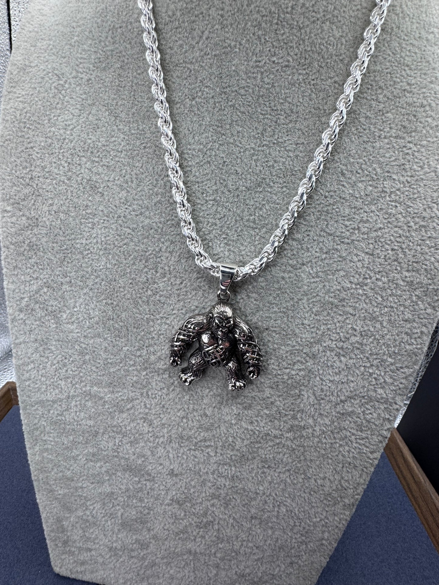 Sterling Silver Gorilla Pendant 🦍