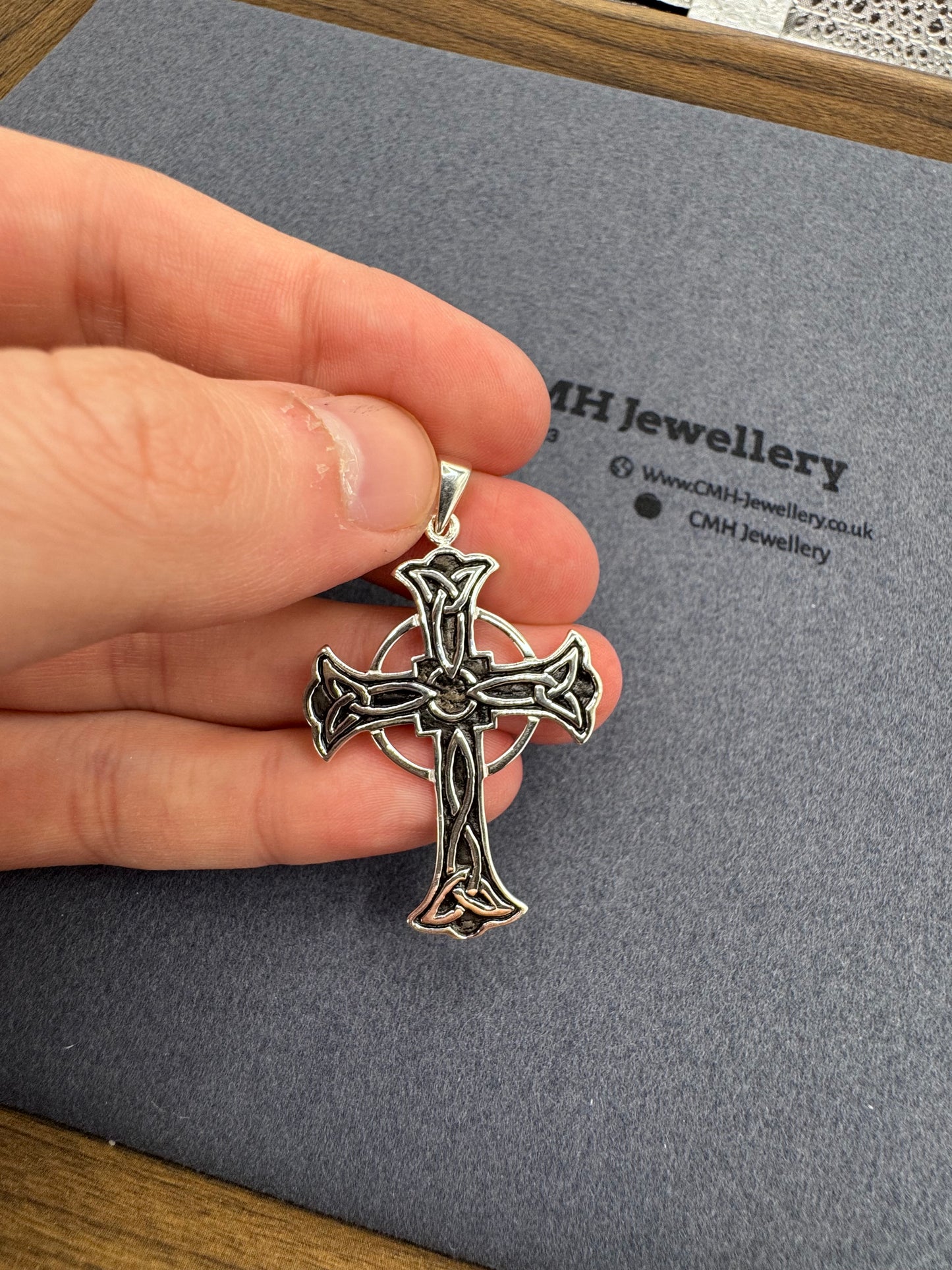 Sterling Silver Celtic Knot Cross 47.5mm